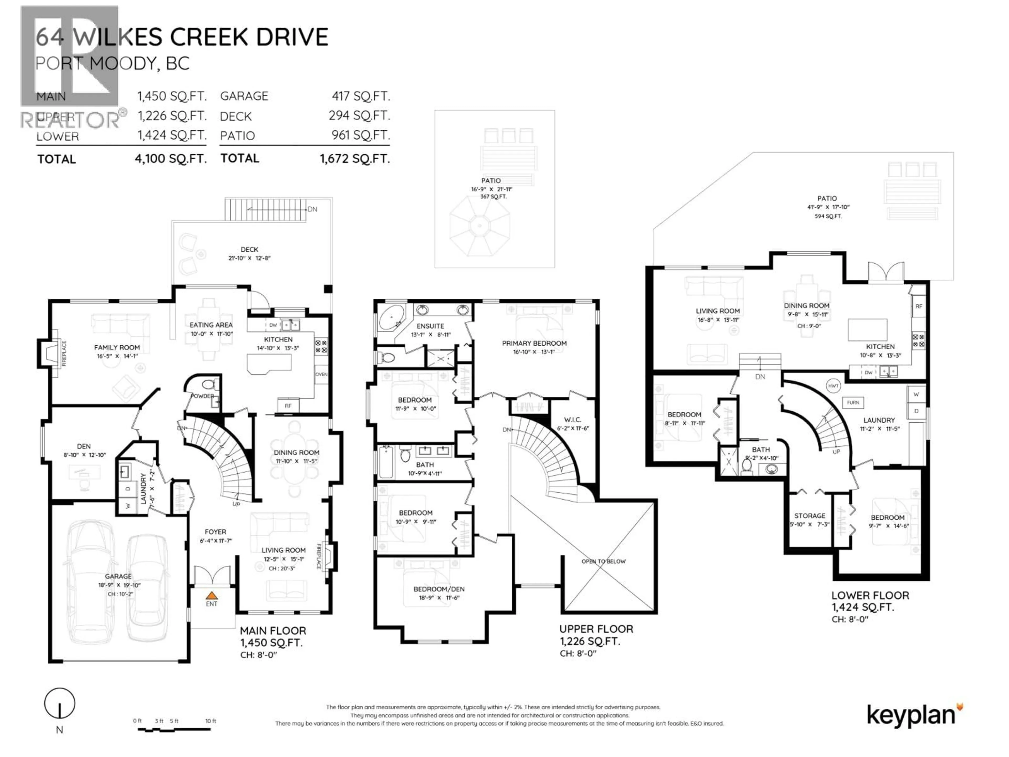 Floor plan for 64 WILKES CREEK DRIVE, Port Moody British Columbia V3H4Z9