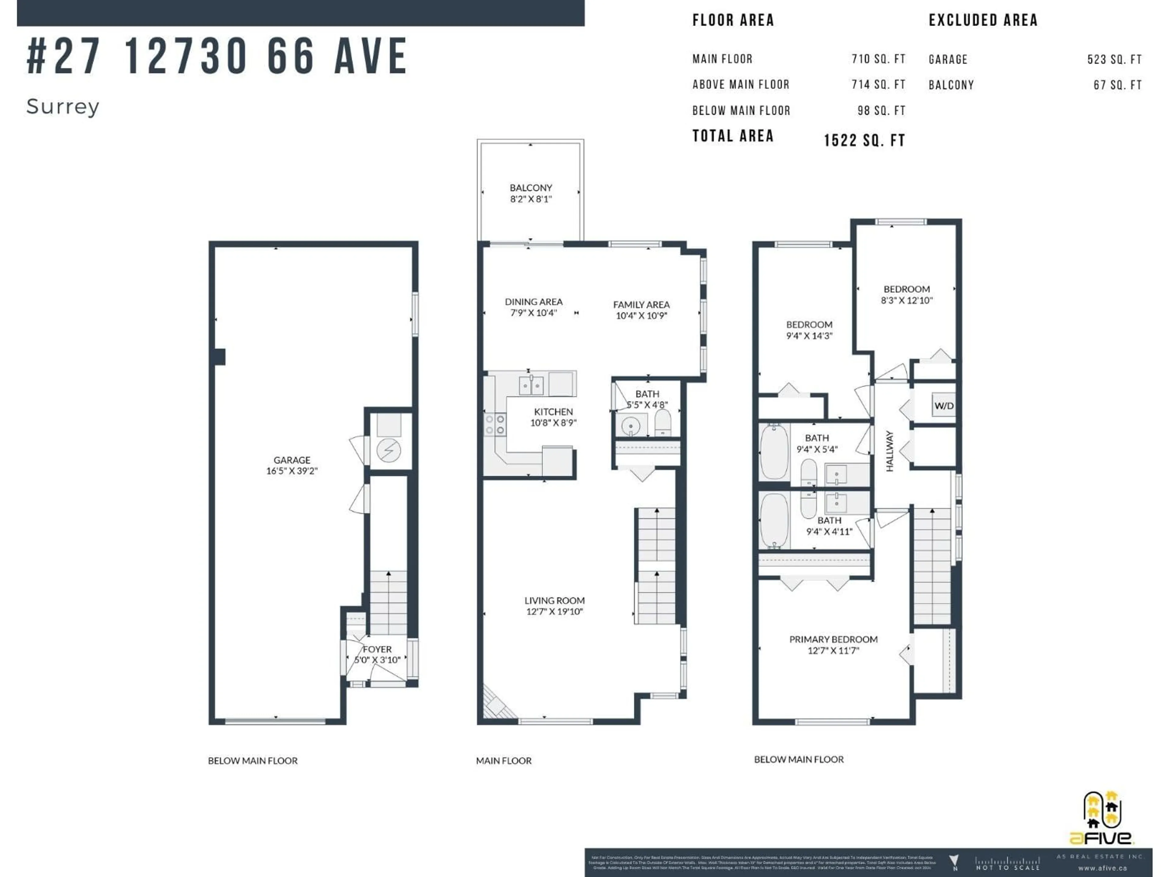 Floor plan for 27 - 12730 66 AVENUE, Surrey British Columbia V3W1P3