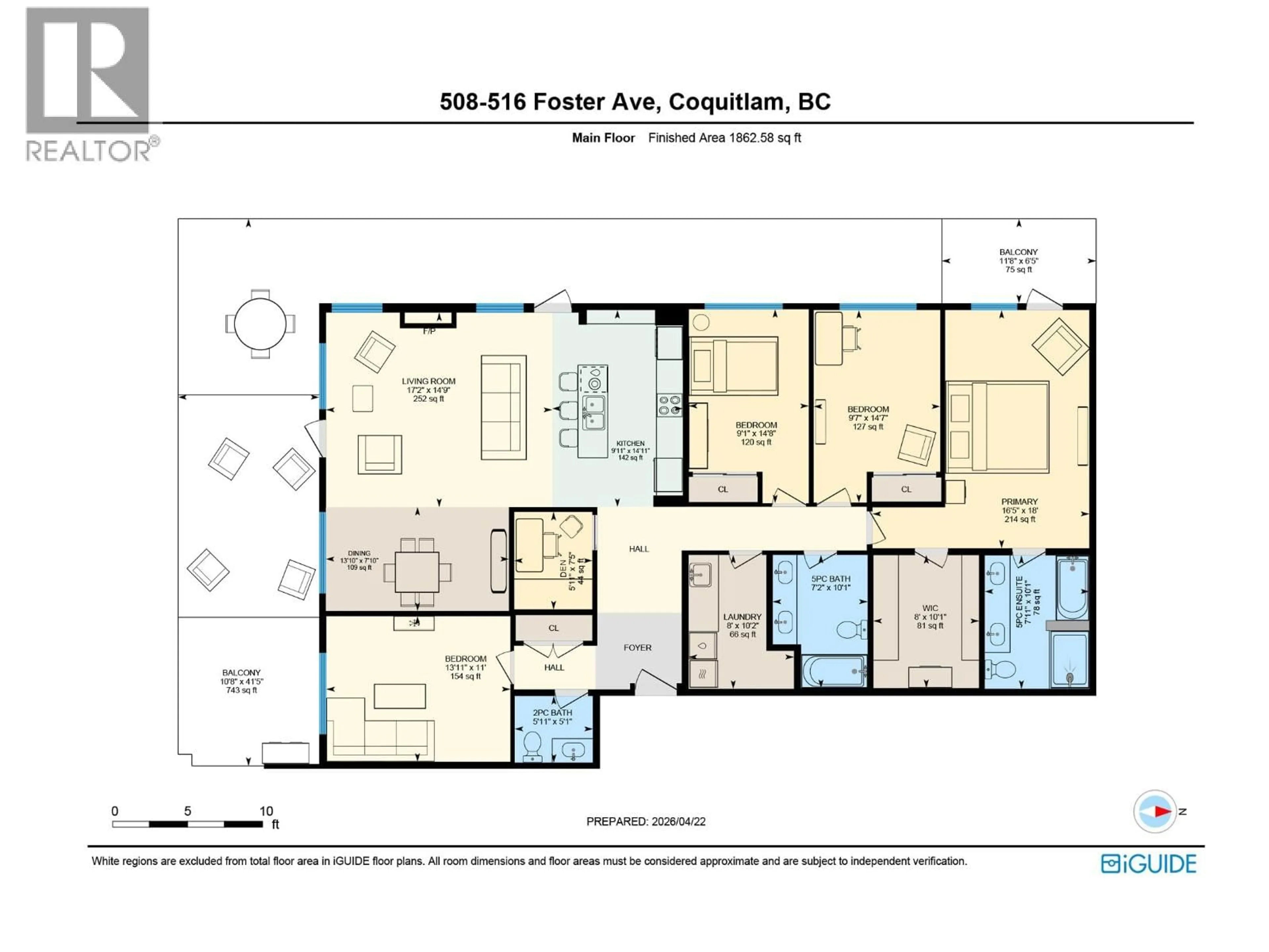 Floor plan for 508 - 516 FOSTER AVENUE, Coquitlam British Columbia V3J0H8