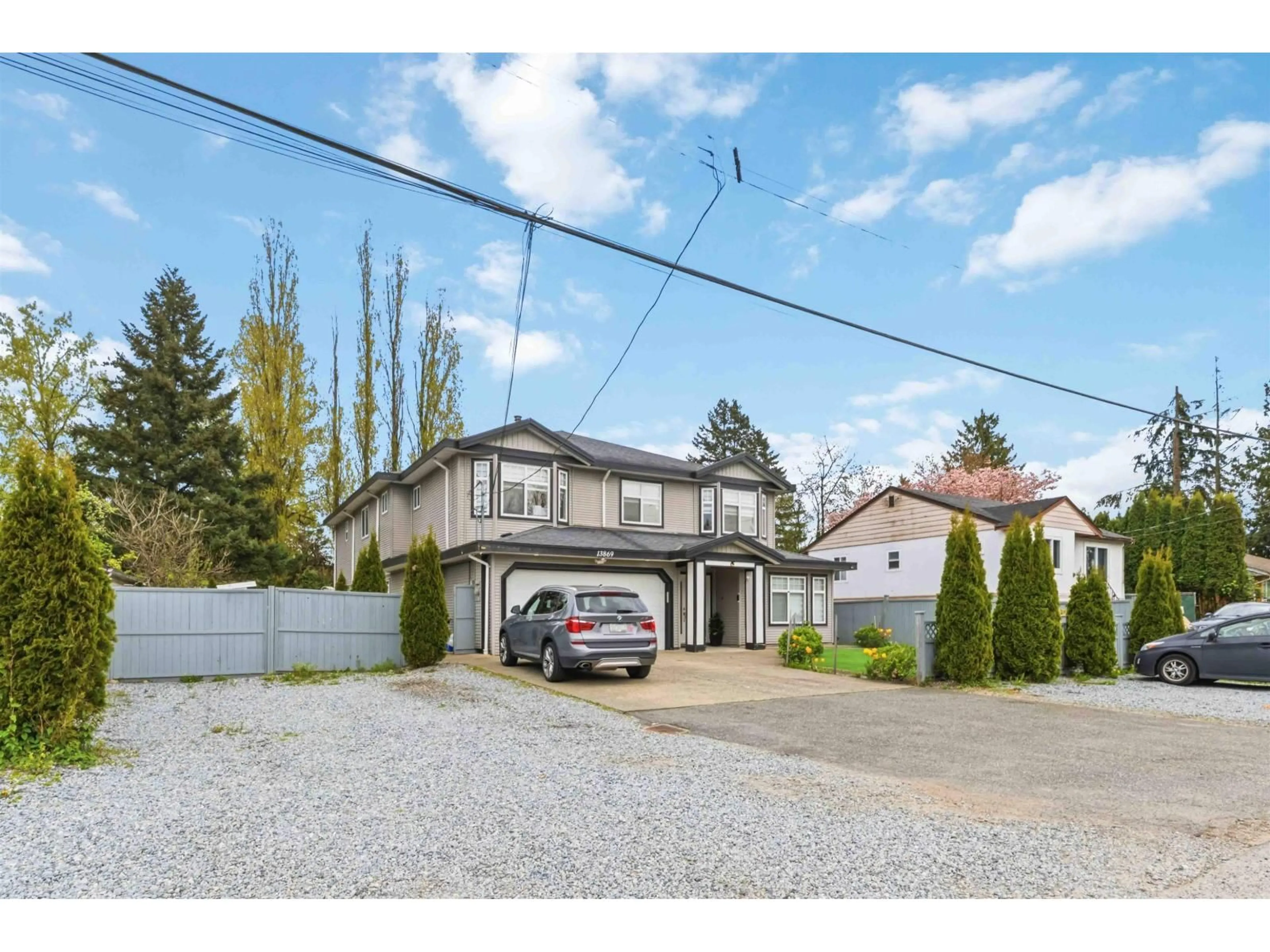 A pic from outside/outdoor area/front of a property/back of a property/a pic from drone, street for 13869 BRENTWOOD CRESCENT, Surrey British Columbia V3R5M1
