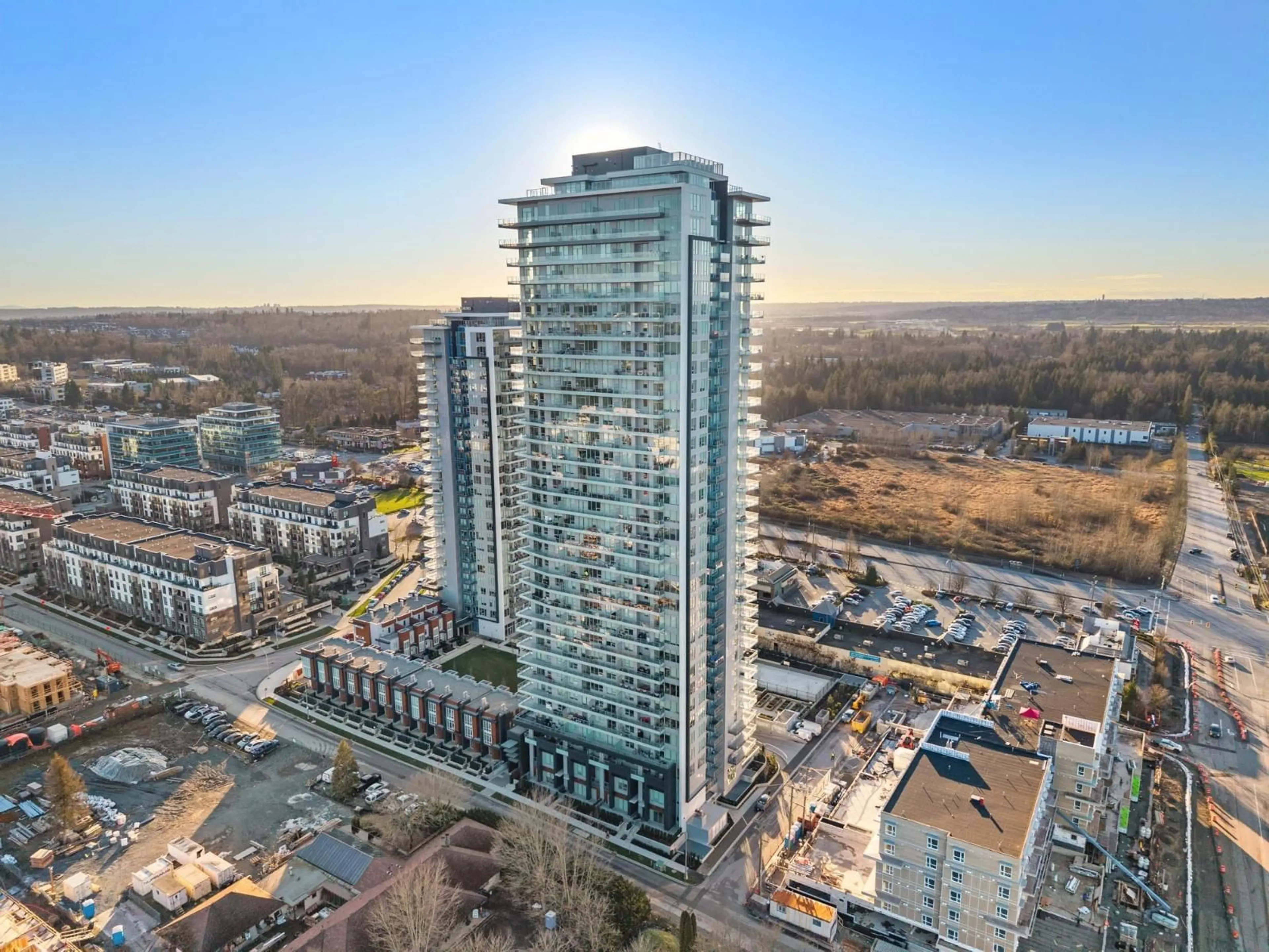 A pic from outside/outdoor area/front of a property/back of a property/a pic from drone, city buildings view from balcony for 1802 - 8551 201 STREET, Langley British Columbia V2Y3Y5