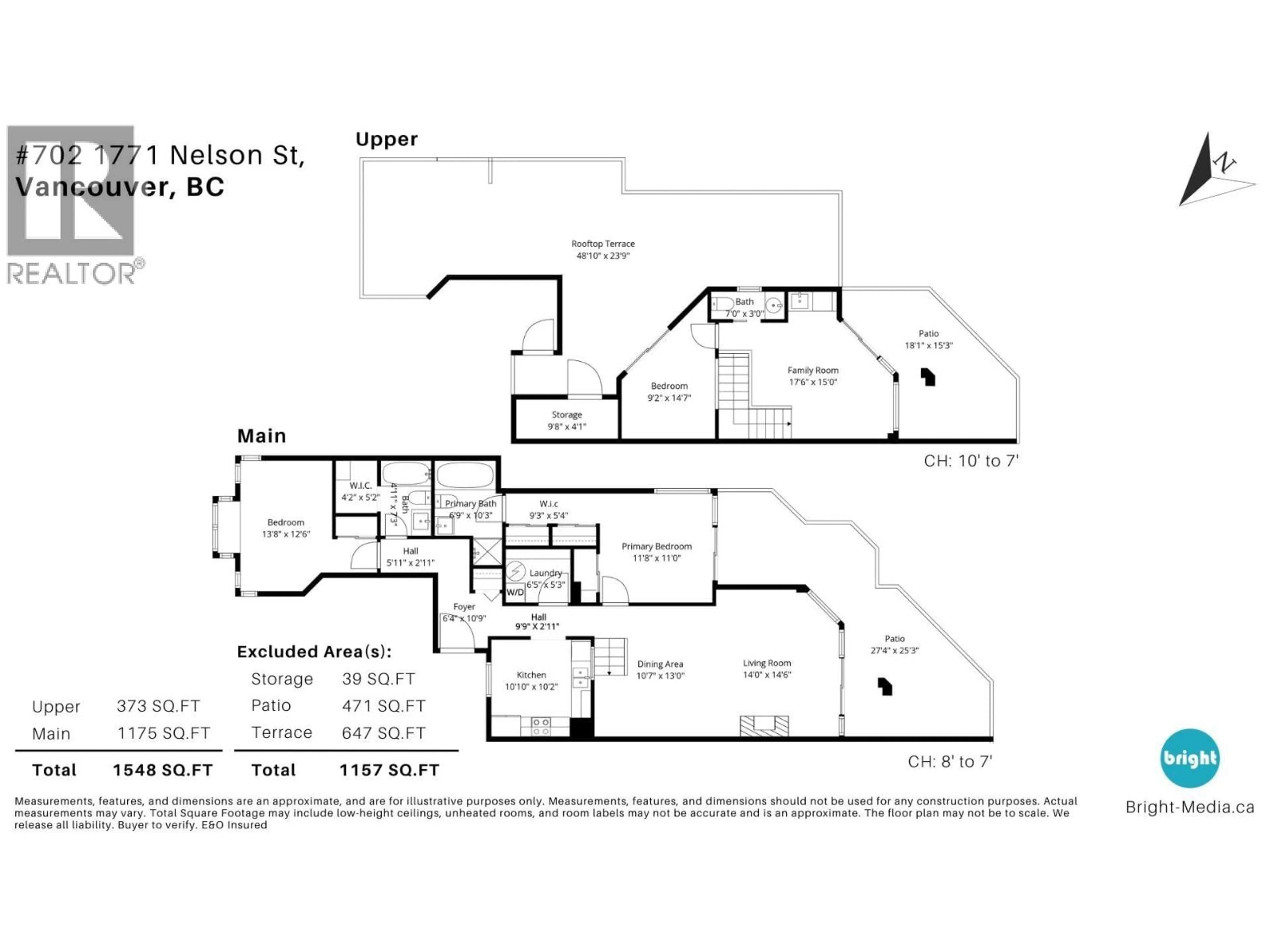 Floor plan for 702 - 1771 NELSON STREET, Vancouver British Columbia V6G1M6