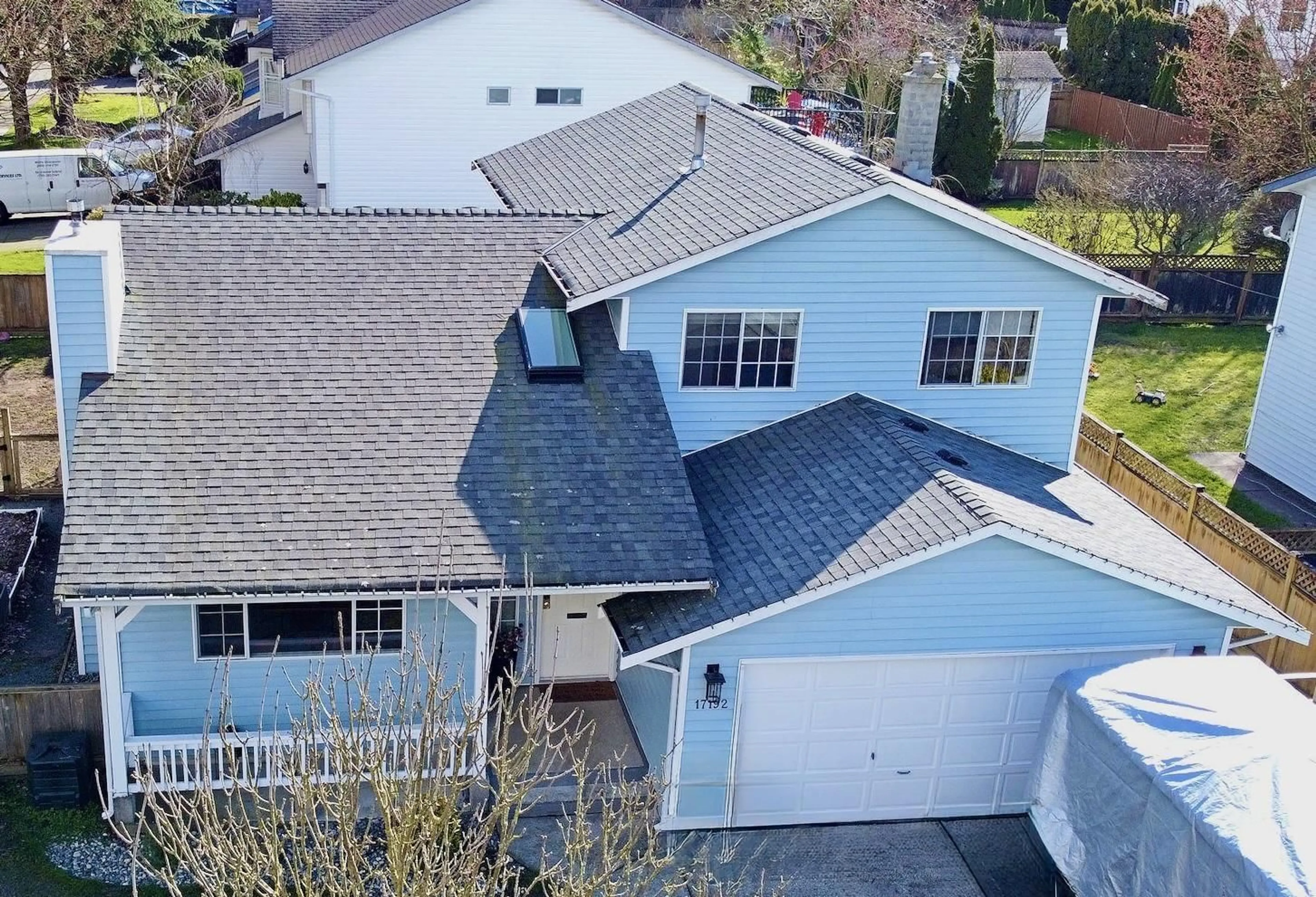 A pic from outside/outdoor area/front of a property/back of a property/a pic from drone, street for 17192 63 AVENUE, Surrey British Columbia V3S7G3