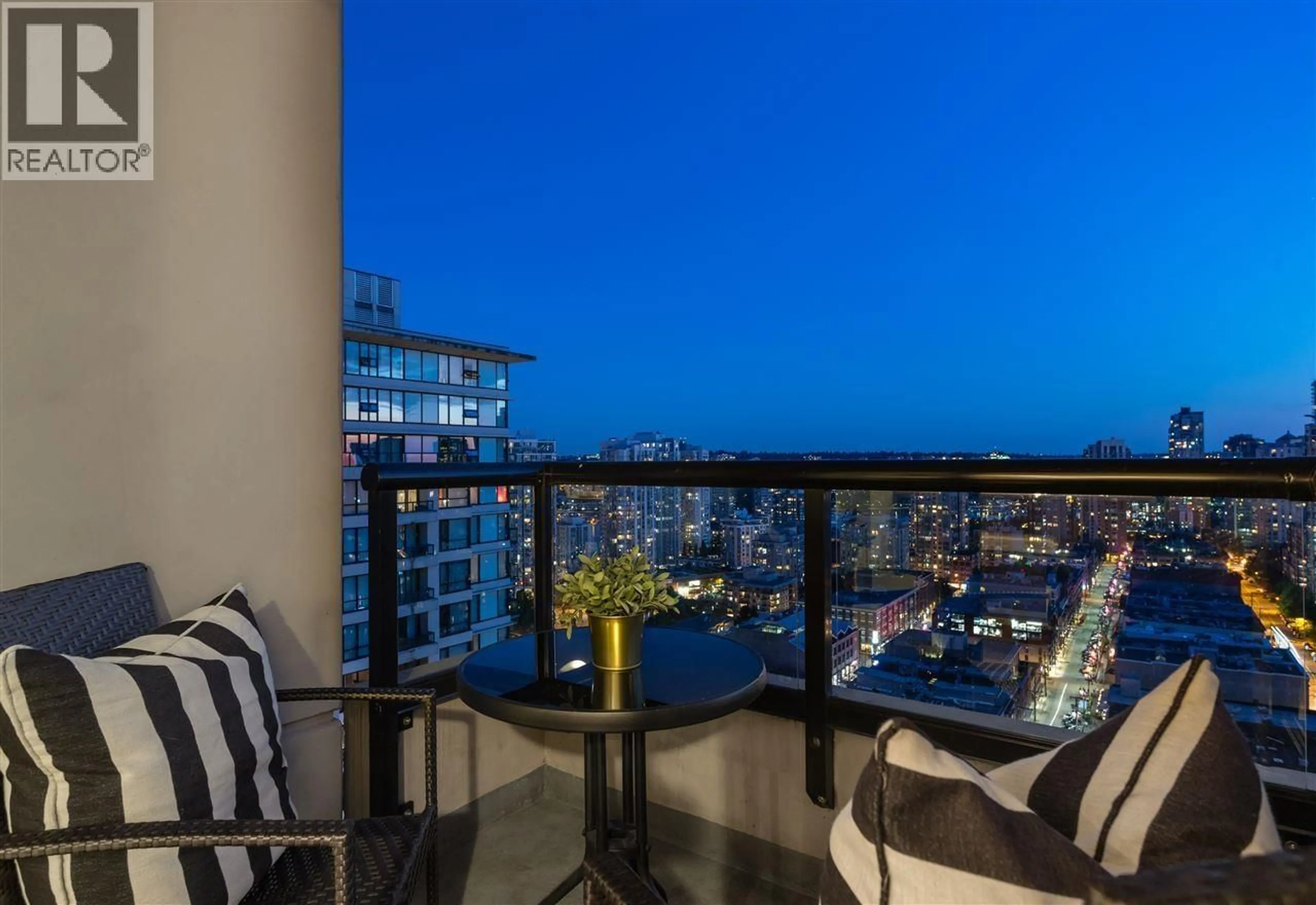 Balcony in the apartment, city buildings view from balcony for 2609 - 929 HOMER STREET, Vancouver British Columbia V6B1T7