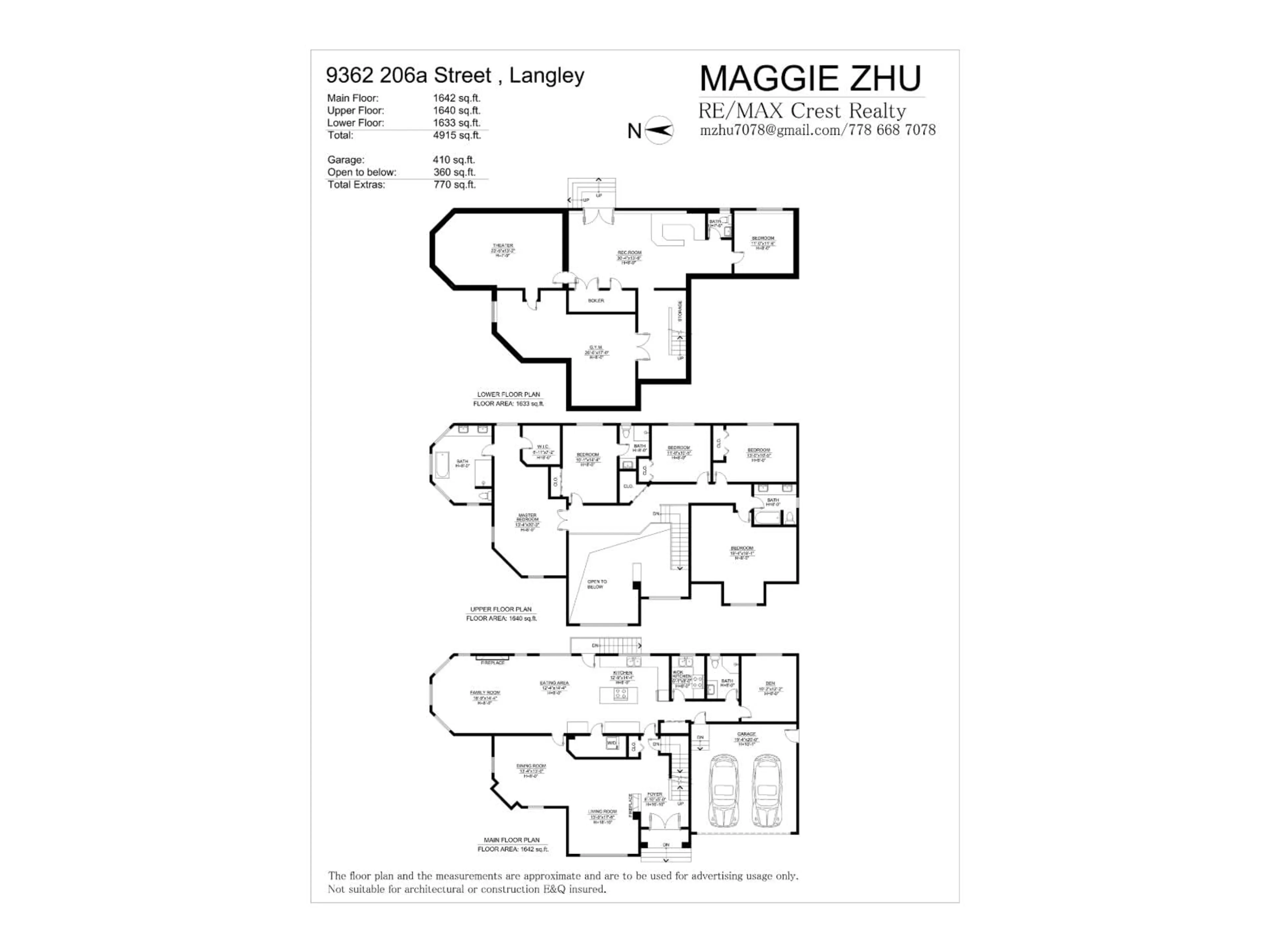 Floor plan for 9362 206A STREET, Langley British Columbia V1M2W6