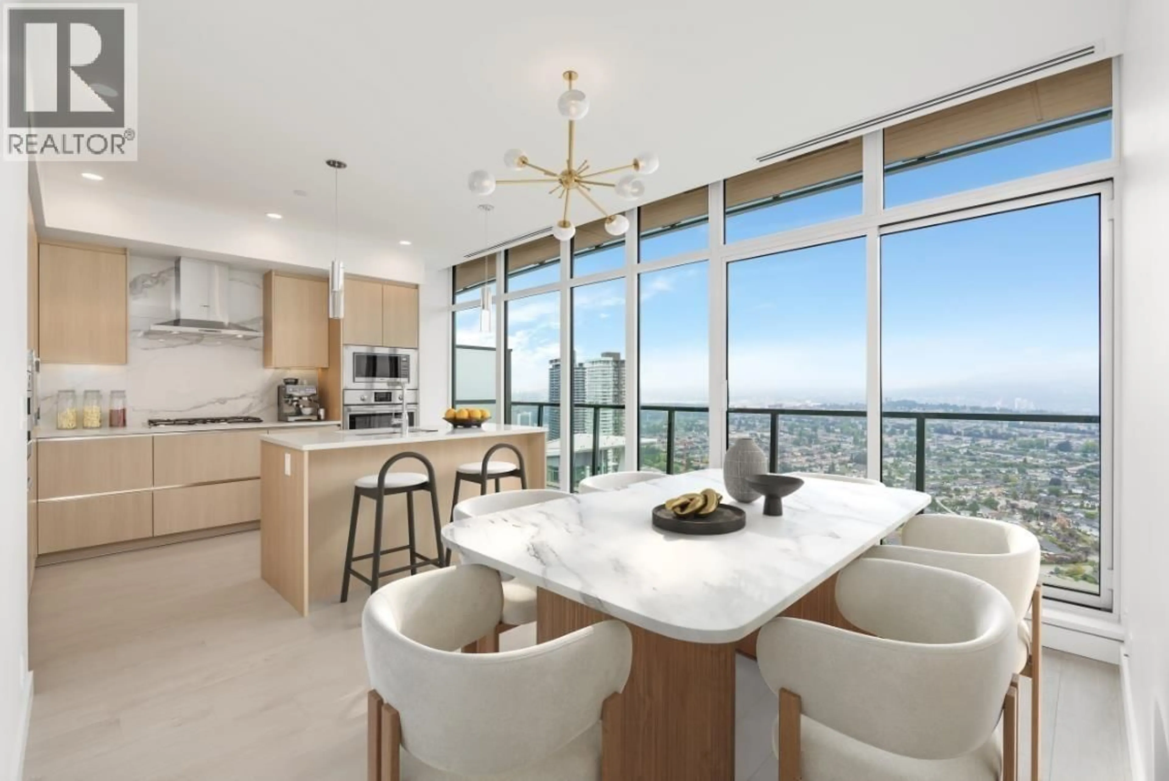 Contemporary kitchen, ceramic/tile floor for 5404 - 4880 LOUGHEED HIGHWAY, Burnaby British Columbia V5C0N1