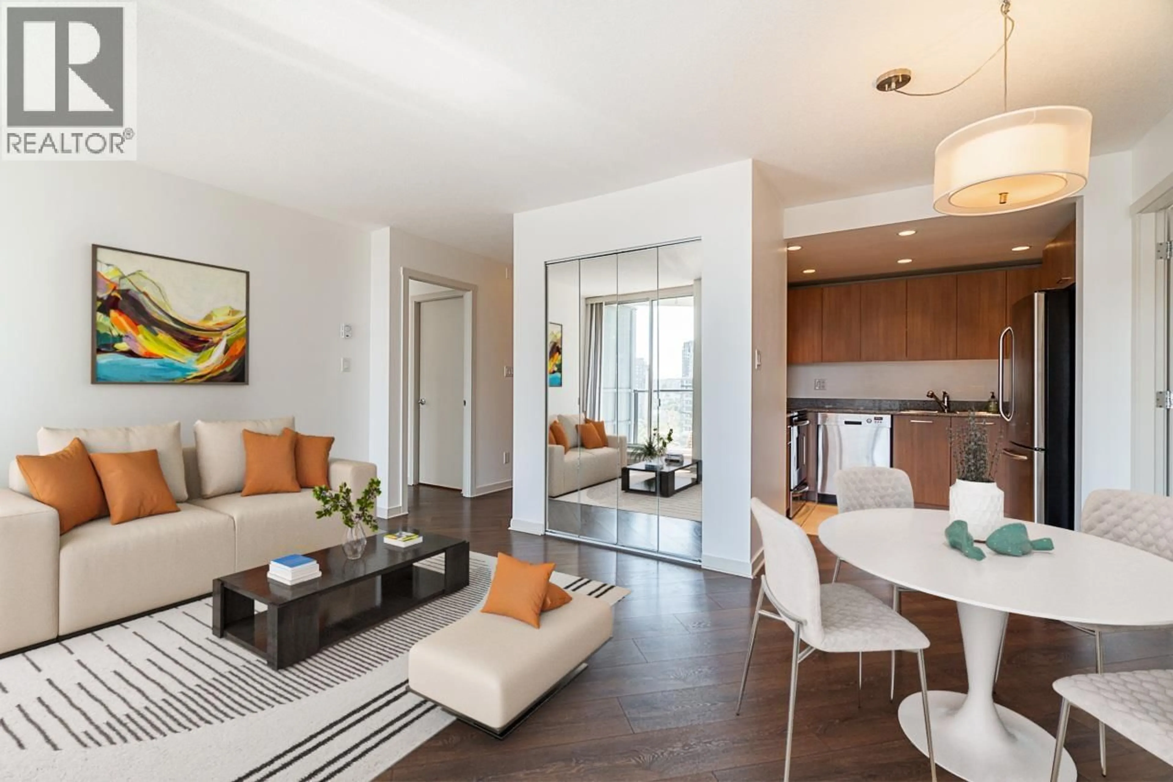 Living room with furniture, wood/laminate floor for 1208 - 1212 HOWE STREET, Vancouver British Columbia V6Z2M9