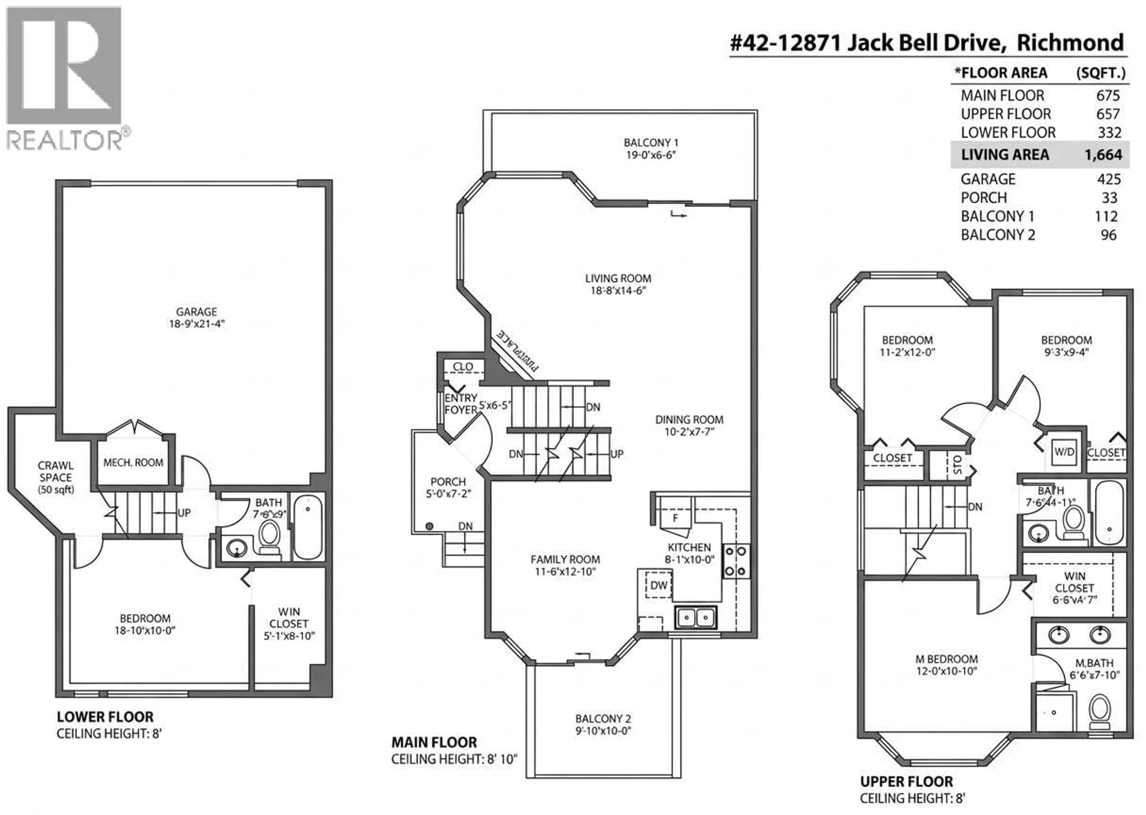 Floor plan for 42 - 12871 JACK BELL DRIVE, Richmond British Columbia V6V2T8