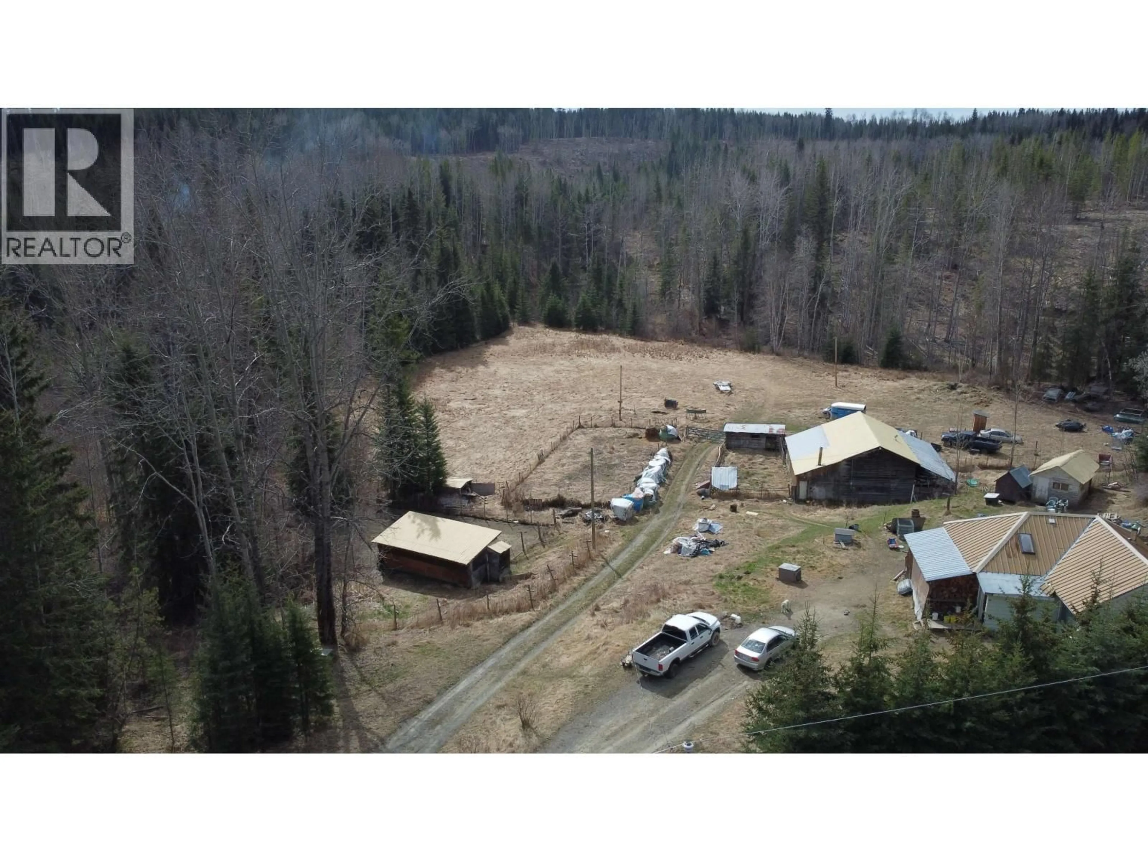 A pic from outside/outdoor area/front of a property/back of a property/a pic from drone, mountain view for 5676 LOWDEN ROAD, Horsefly British Columbia V1J3A1