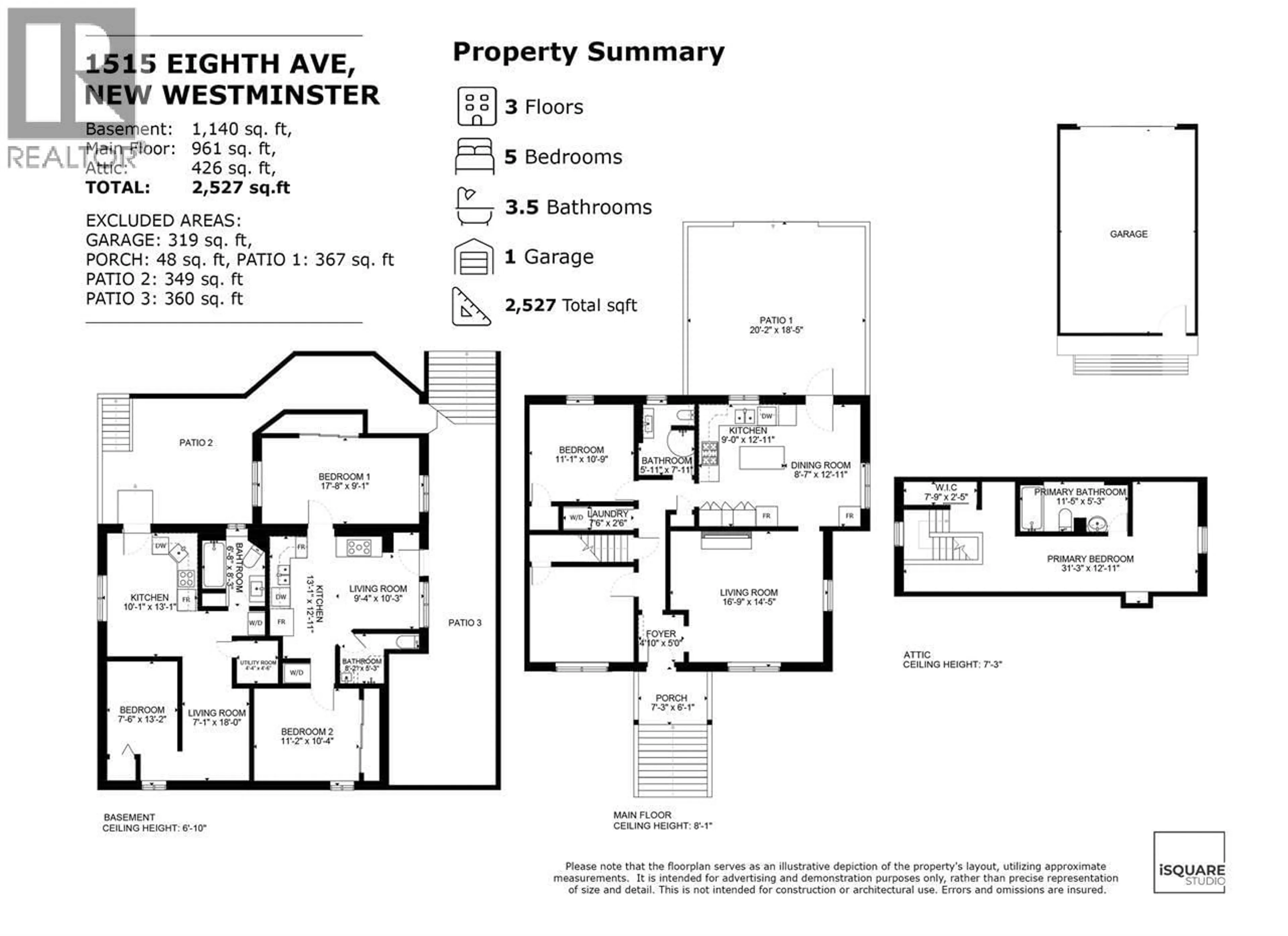 Floor plan for 1515 EIGHTH AVENUE, New Westminster British Columbia V3M2S5