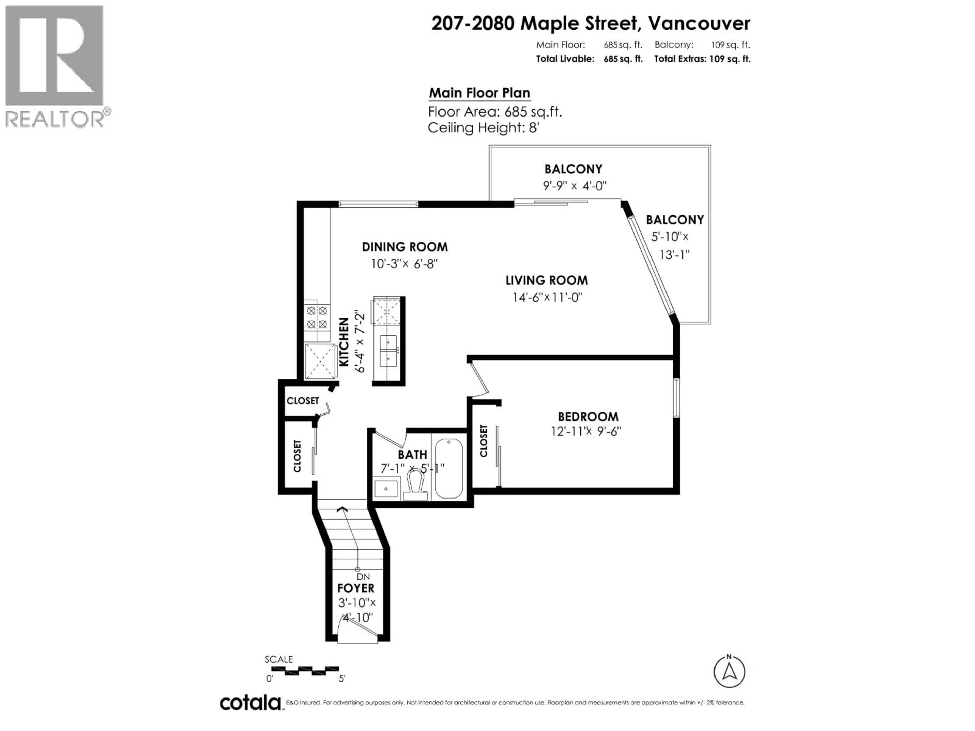 Floor plan for 207 - 2080 MAPLE STREET, Vancouver British Columbia V6J4P9
