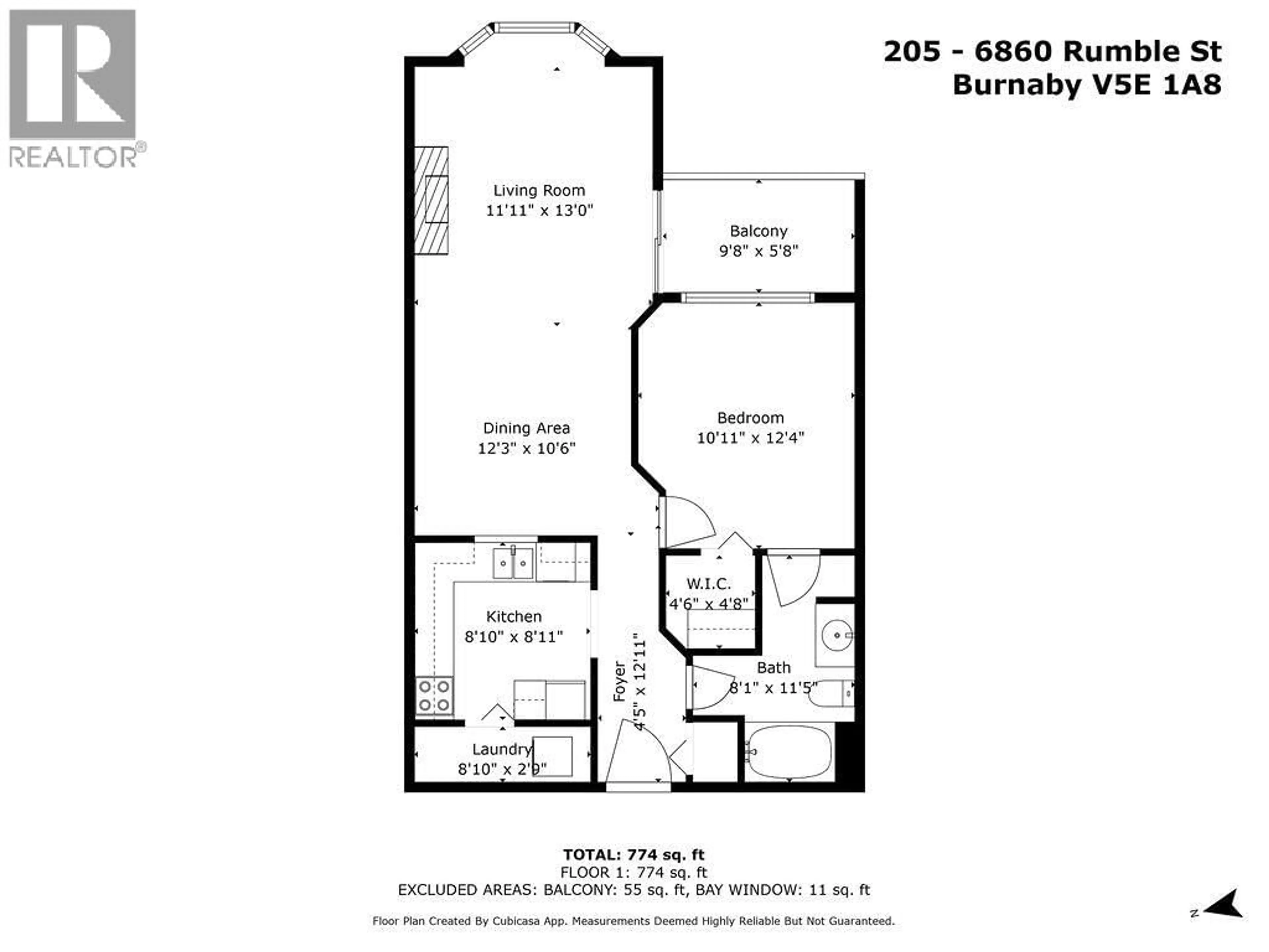 Floor plan for 205 - 6860 RUMBLE STREET, Burnaby British Columbia V5E1A8