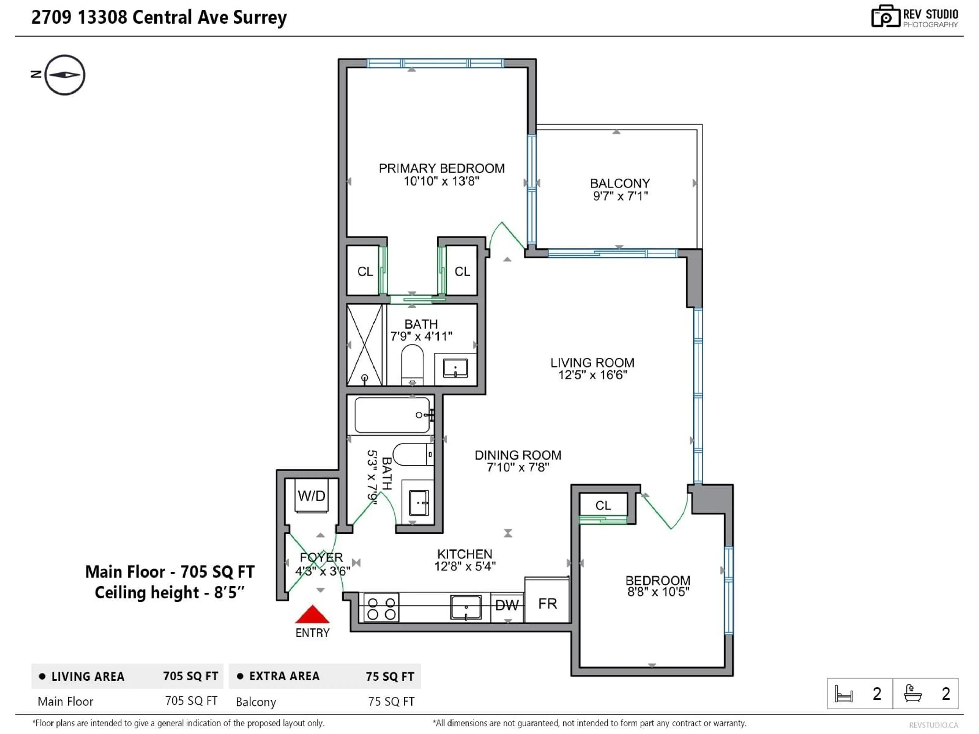 Floor plan for 2709 - 13308 CENTRAL AVENUE, Surrey British Columbia V3T0M4
