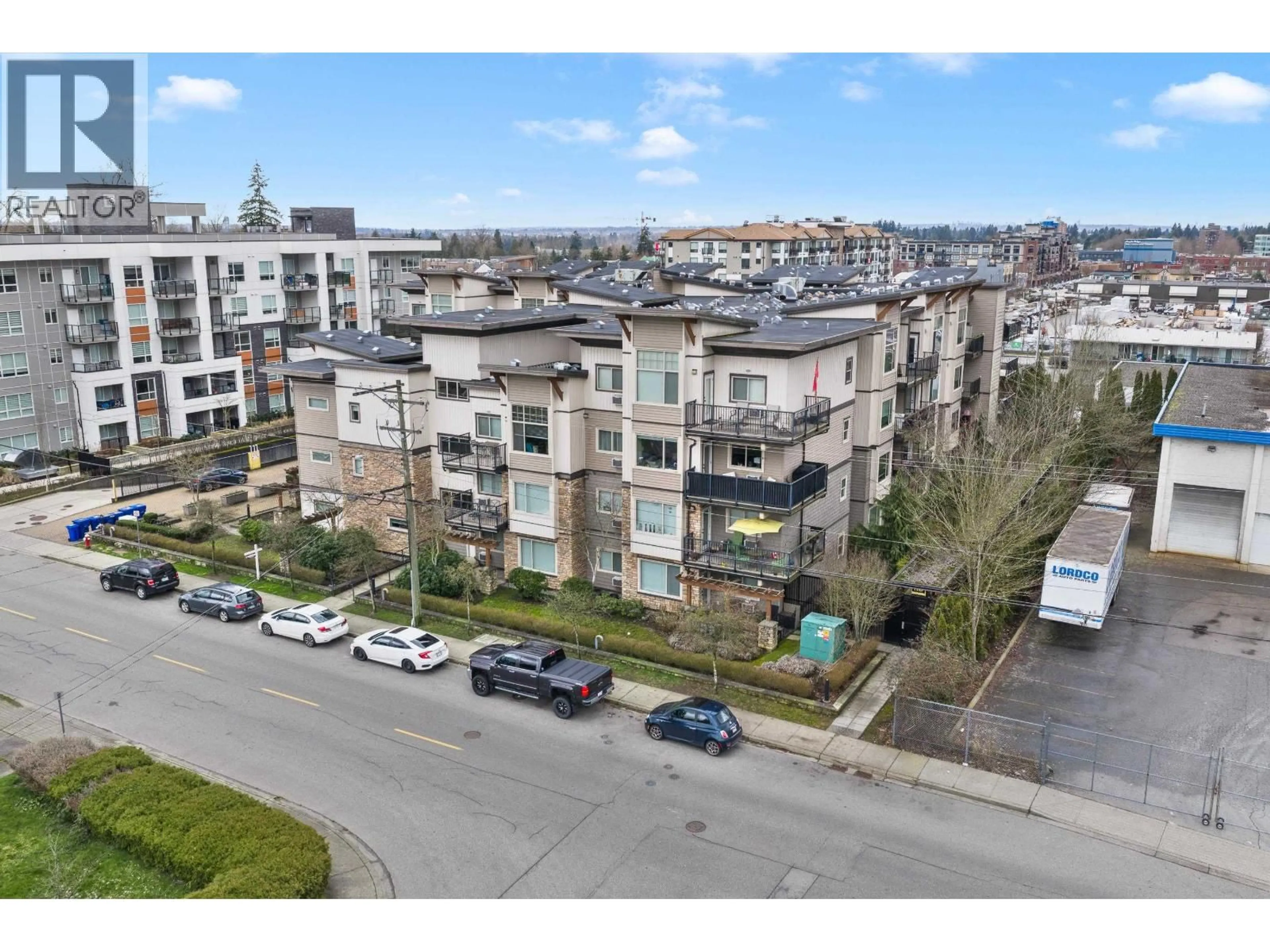 A pic from outside/outdoor area/front of a property/back of a property/a pic from drone, city buildings view from balcony for 402 - 11935 BURNETT STREET, Maple Ridge British Columbia V2X9A9