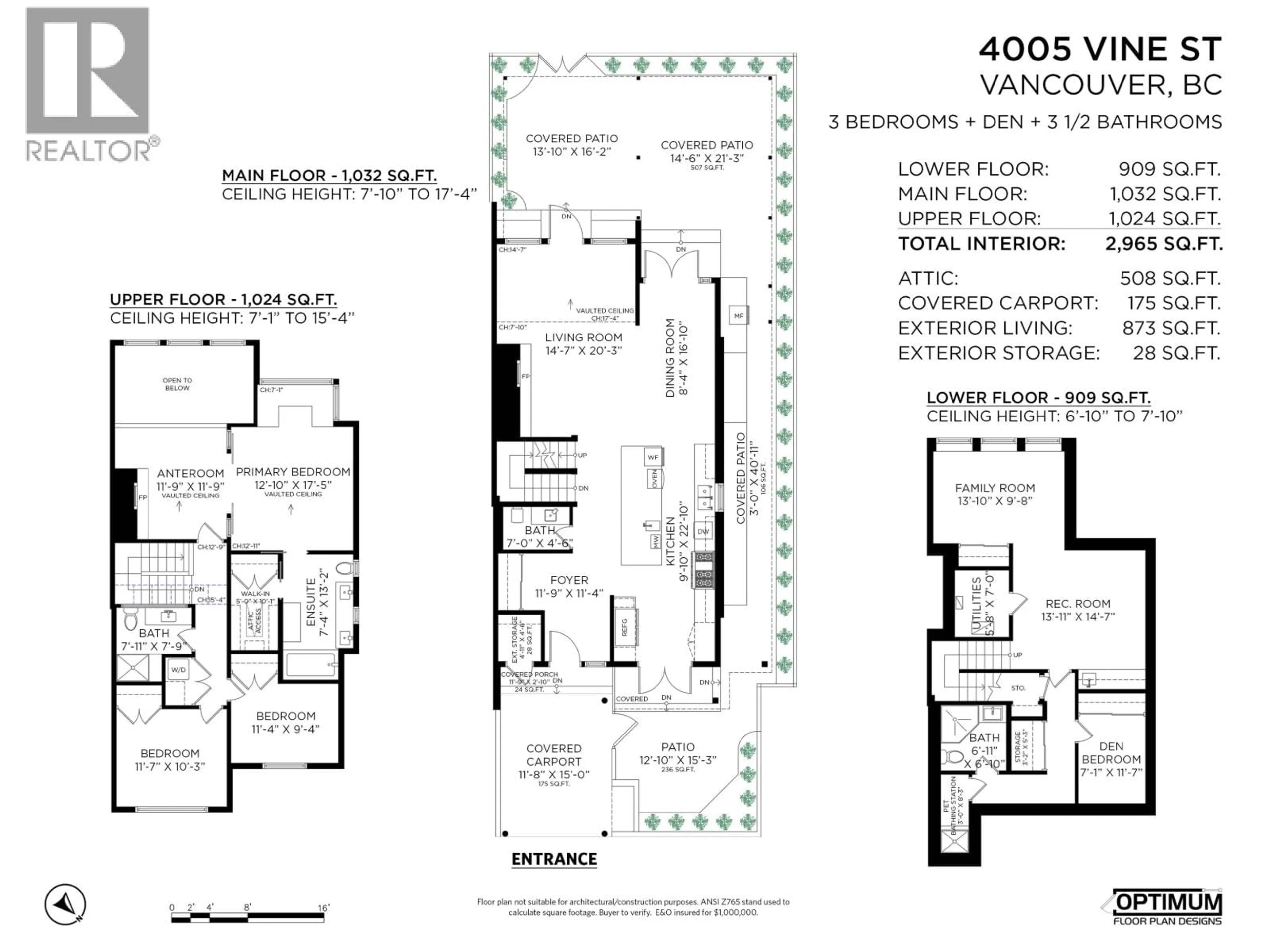 Floor plan for 4005 VINE STREET, Vancouver British Columbia V6L3C1