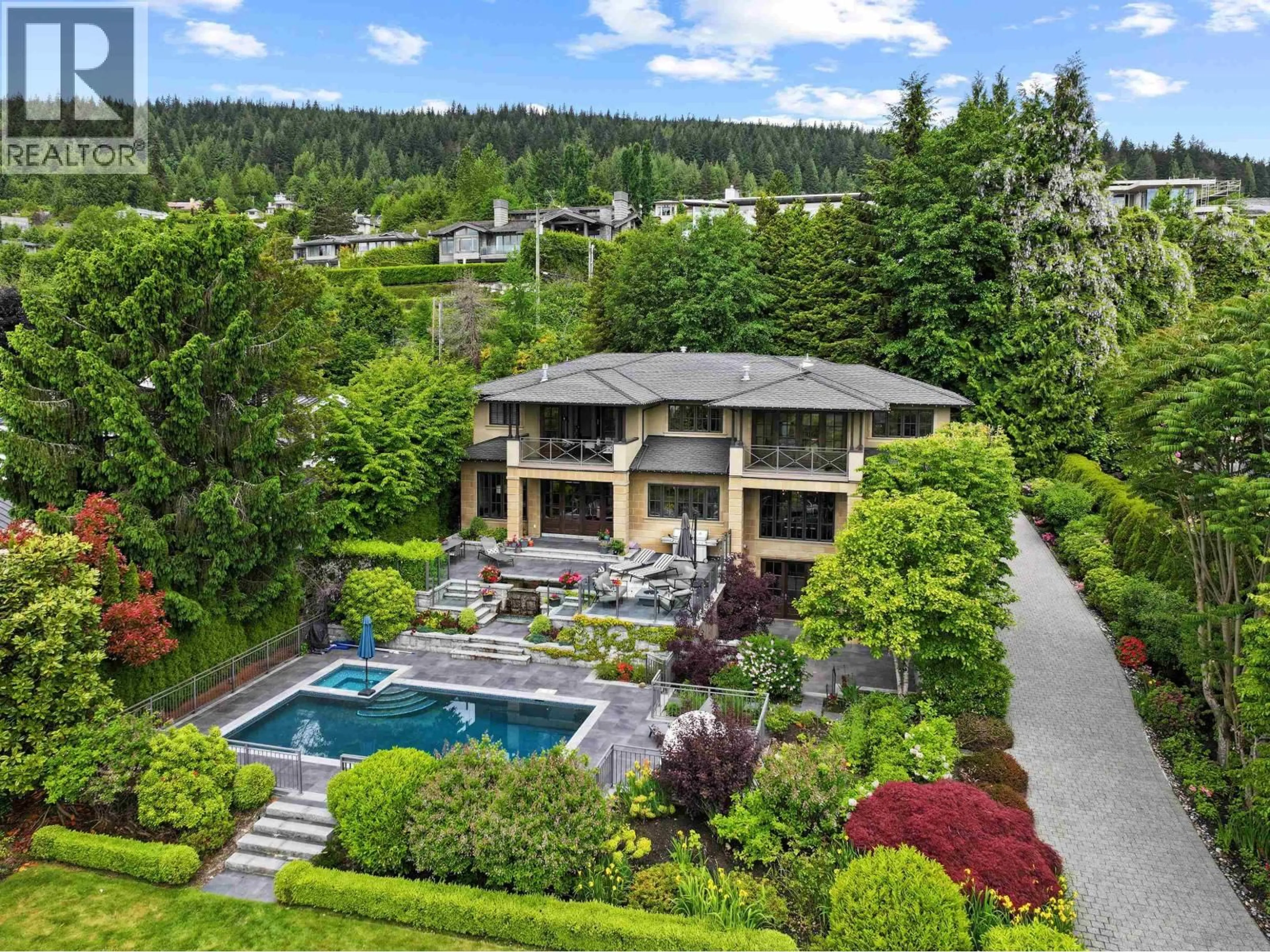 A pic from outside/outdoor area/front of a property/back of a property/a pic from drone, water/lake/river/ocean view for 1075 GROVELAND ROAD, West Vancouver British Columbia V7S1Z3