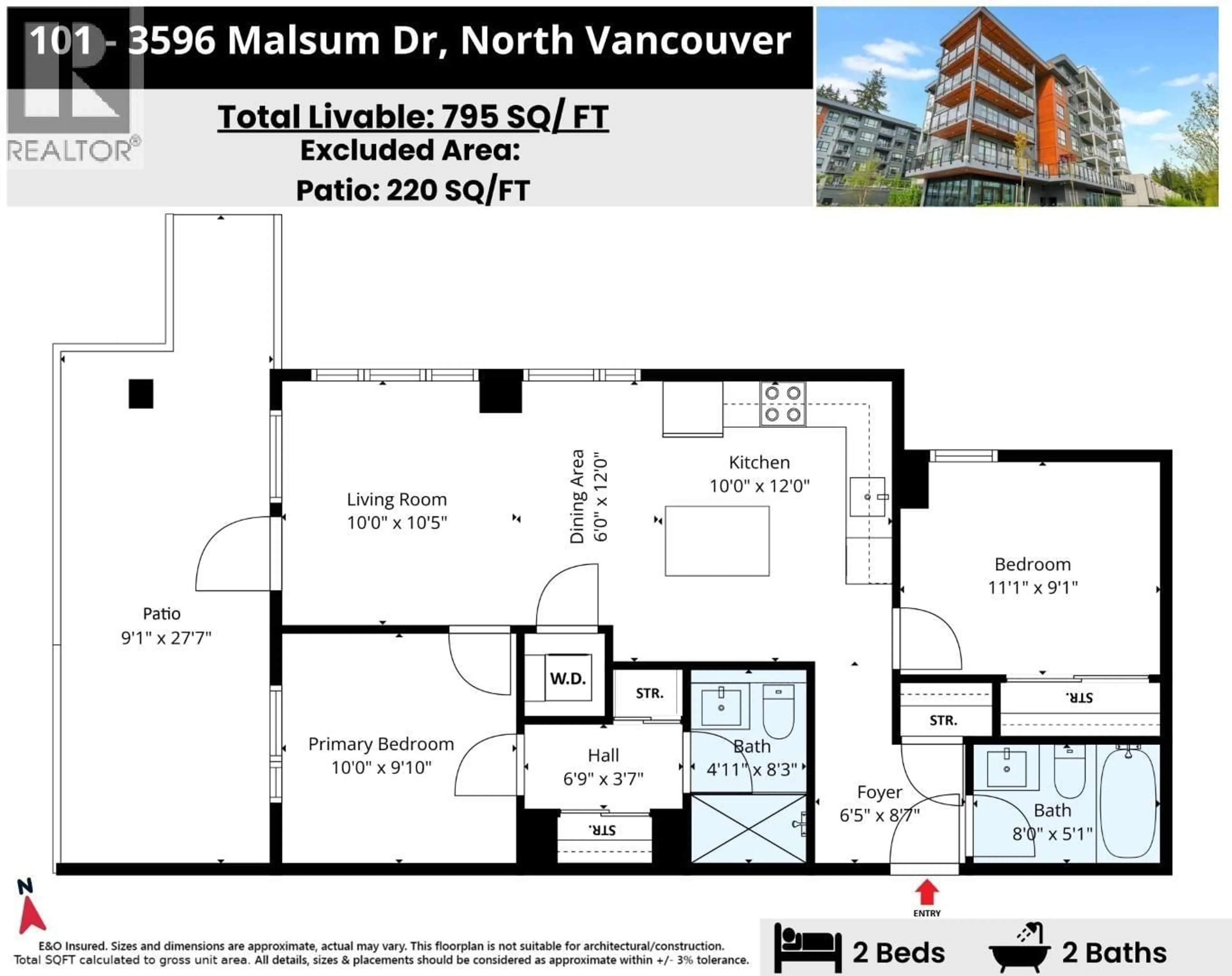 Floor plan for 101 - 3596 MALSUM DRIVE, North Vancouver British Columbia V7G0B5