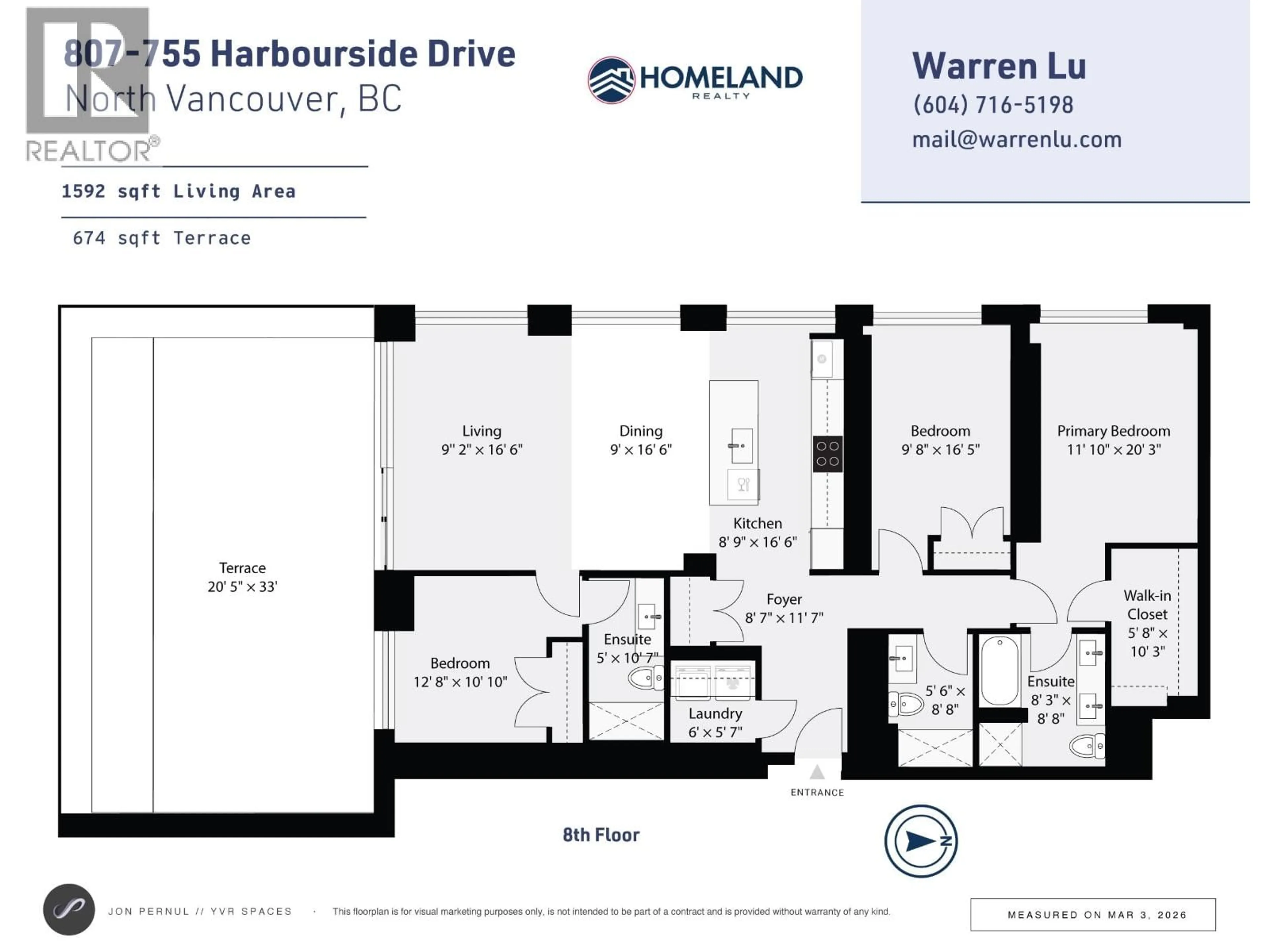 Floor plan for 807 - 755 HARBOURSIDE DRIVE, North Vancouver British Columbia V7P0G1