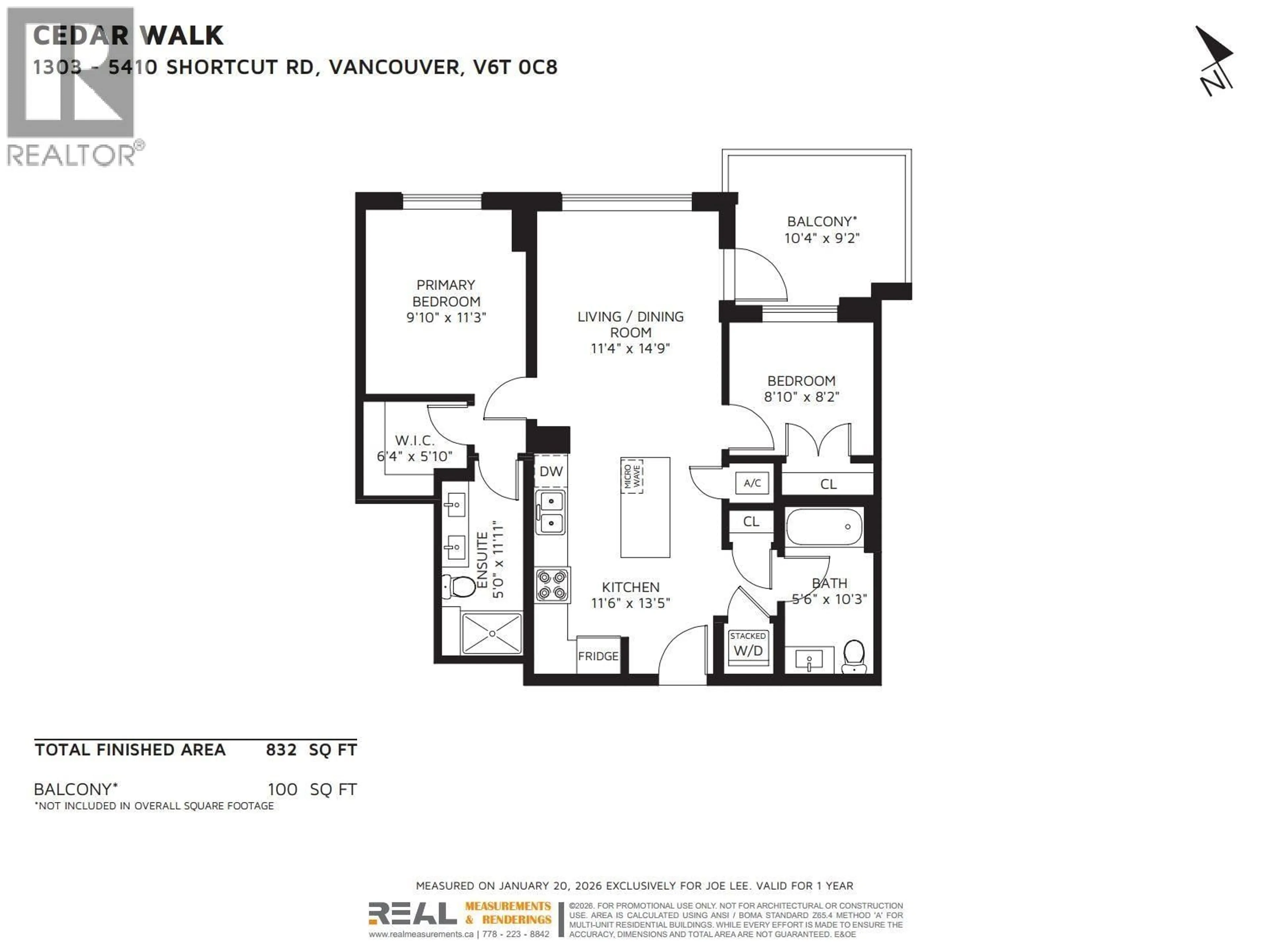 Floor plan for 1303 - 5410 SHORTCUT ROAD, Vancouver British Columbia V6T0C8