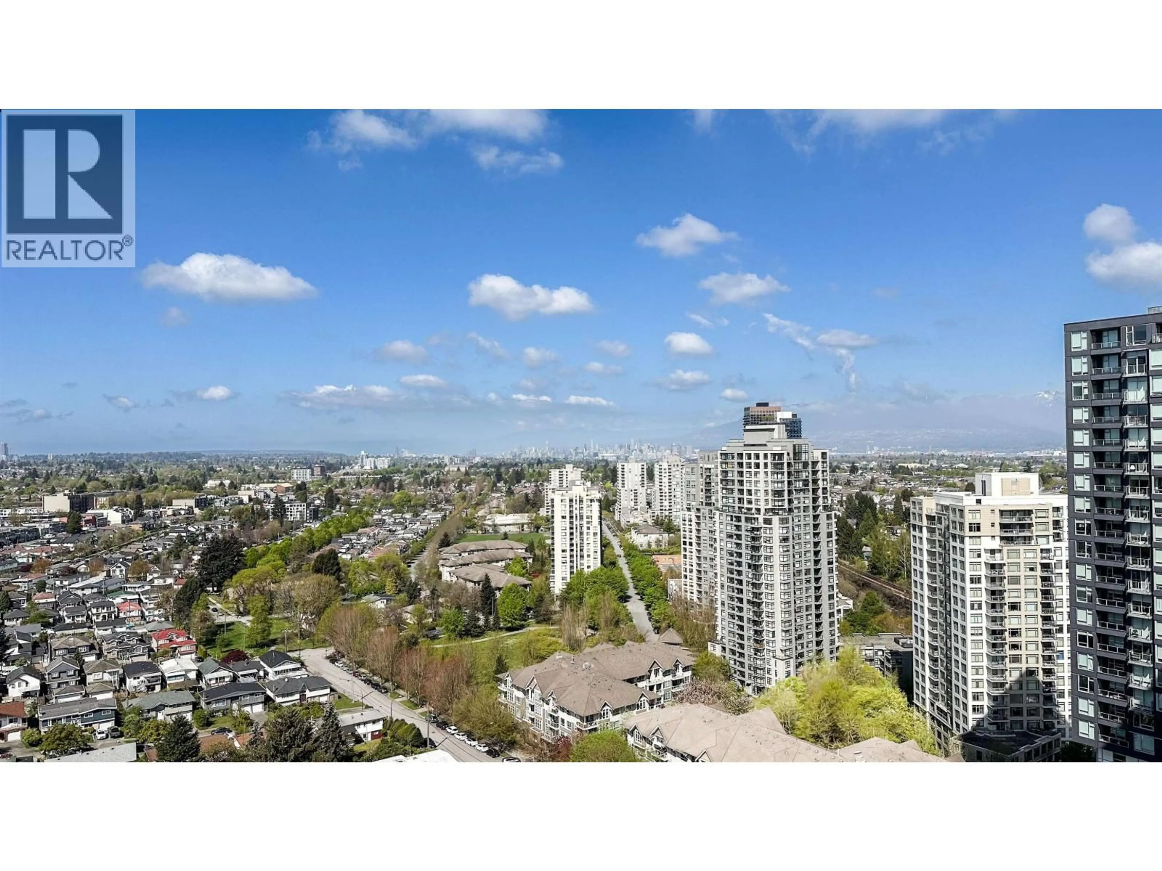 A pic from outside/outdoor area/front of a property/back of a property/a pic from drone, city buildings view from balcony for 2703 - 5665 BOUNDARY ROAD, Vancouver British Columbia V5R0E4