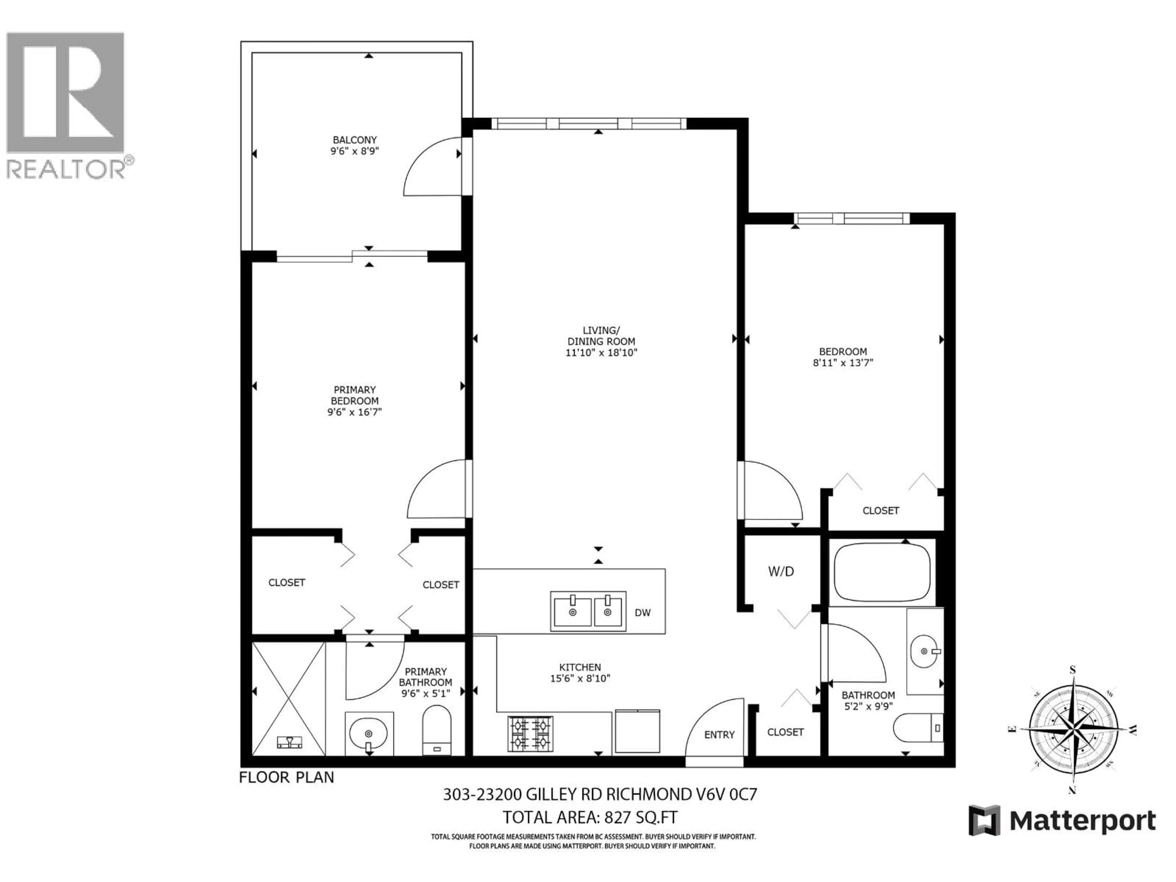 Floor plan for 303 - 23200 GILLEY ROAD, Richmond British Columbia V6V0C7
