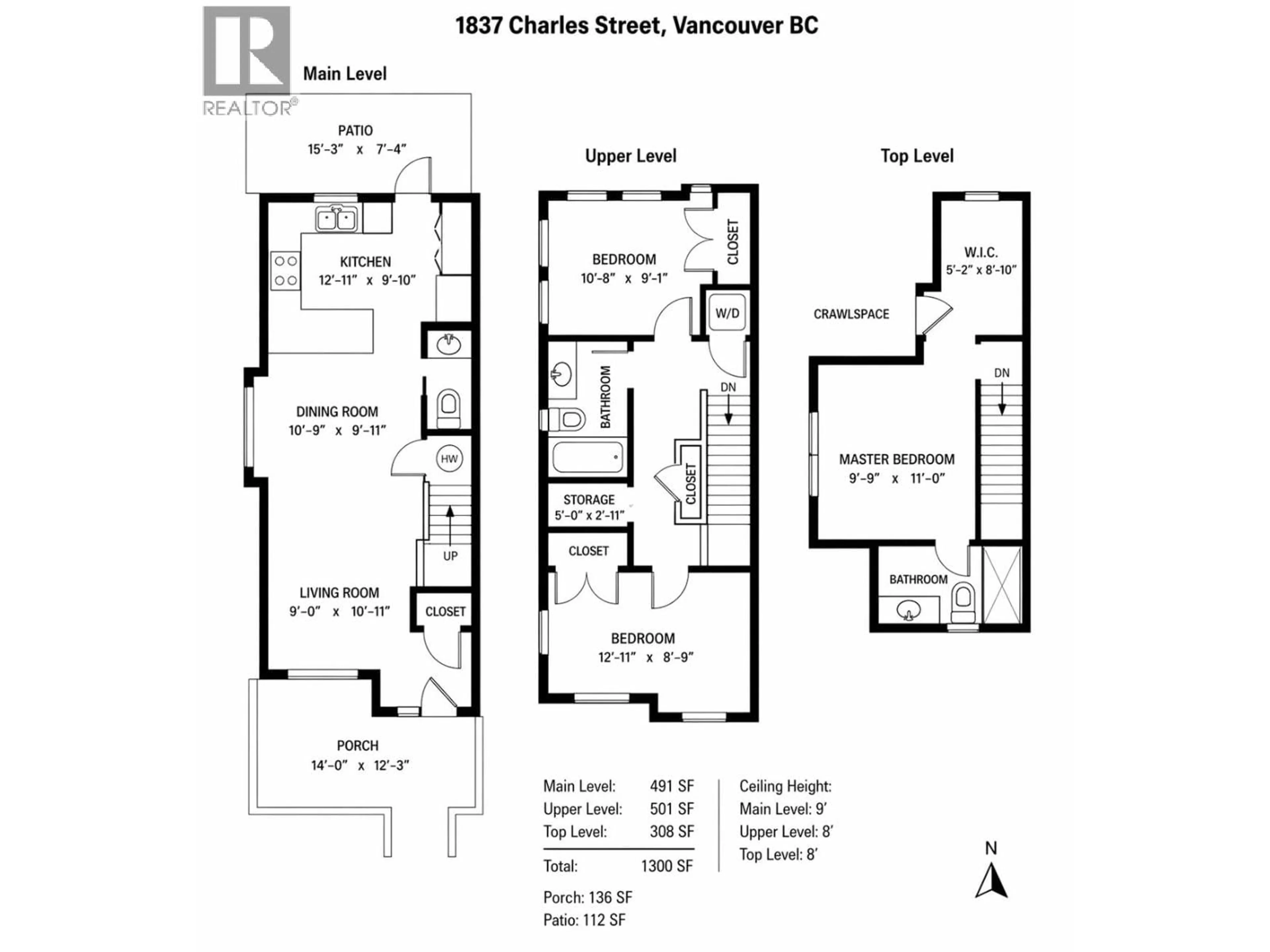 Floor plan for 1837 CHARLES STREET, Vancouver British Columbia V5L0B2