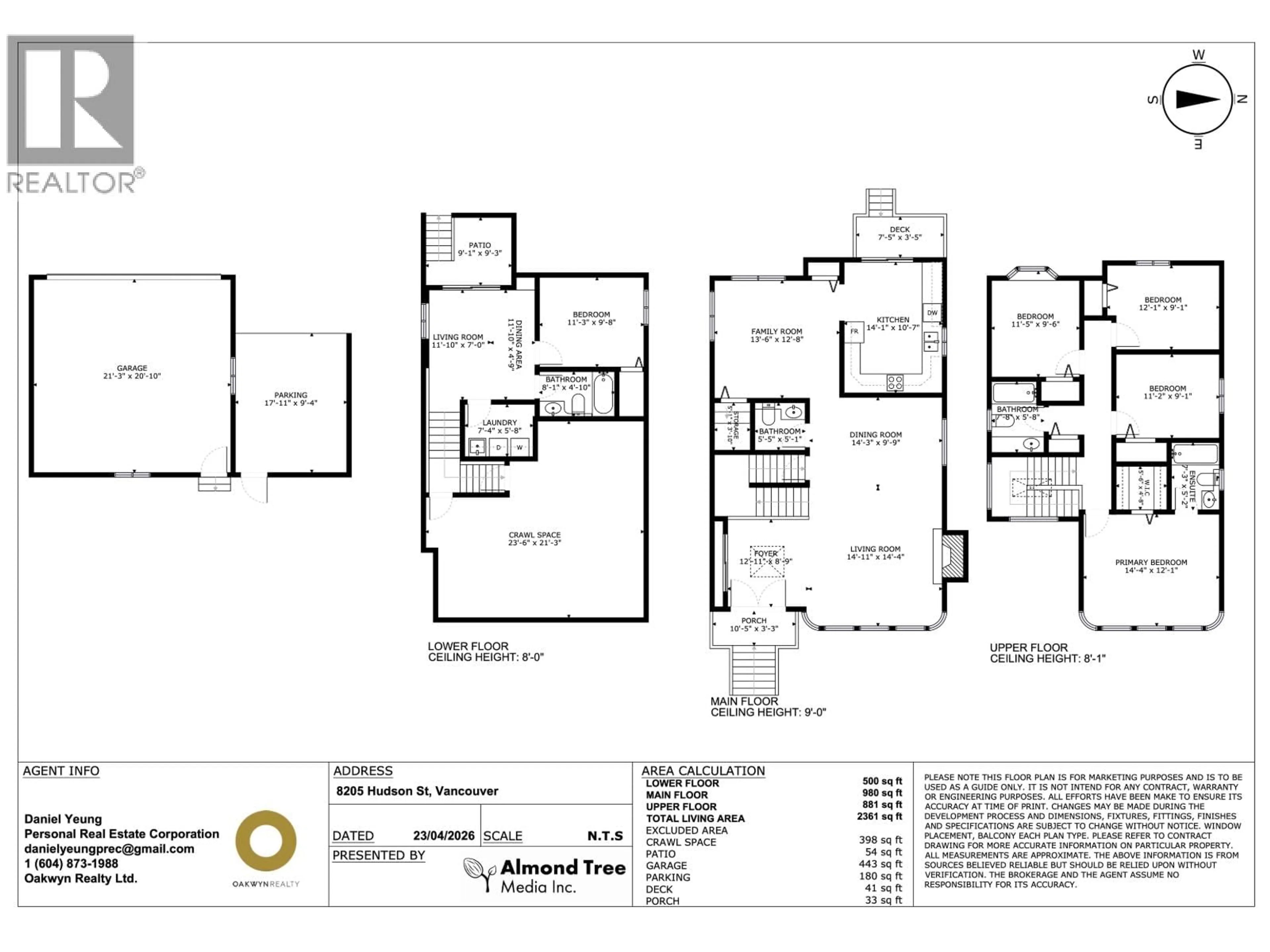 Floor plan for 8205 HUDSON STREET, Vancouver British Columbia V6P4M2