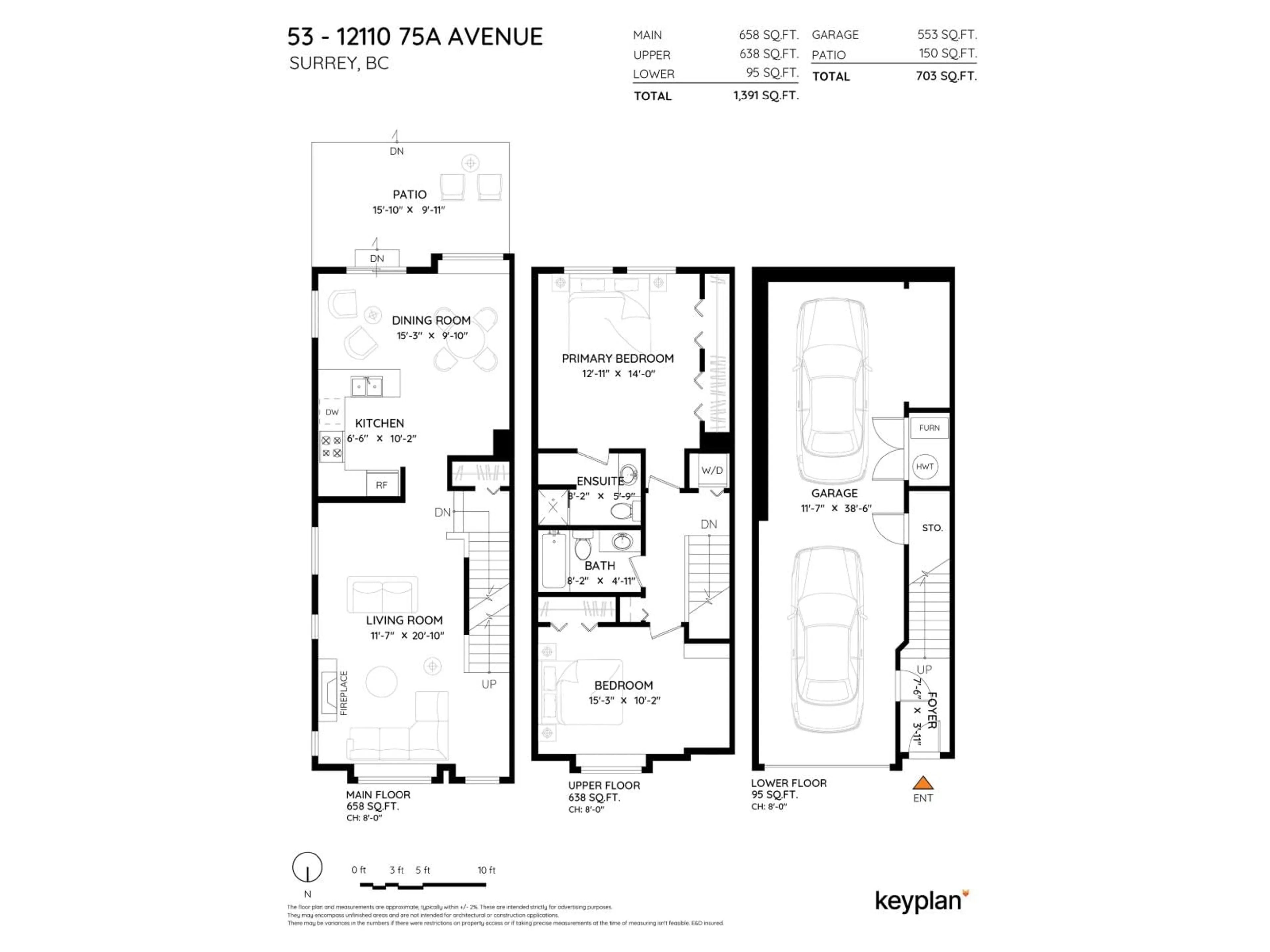 Floor plan for 53 - 12110 75A AVENUE, Surrey British Columbia V3W1M1