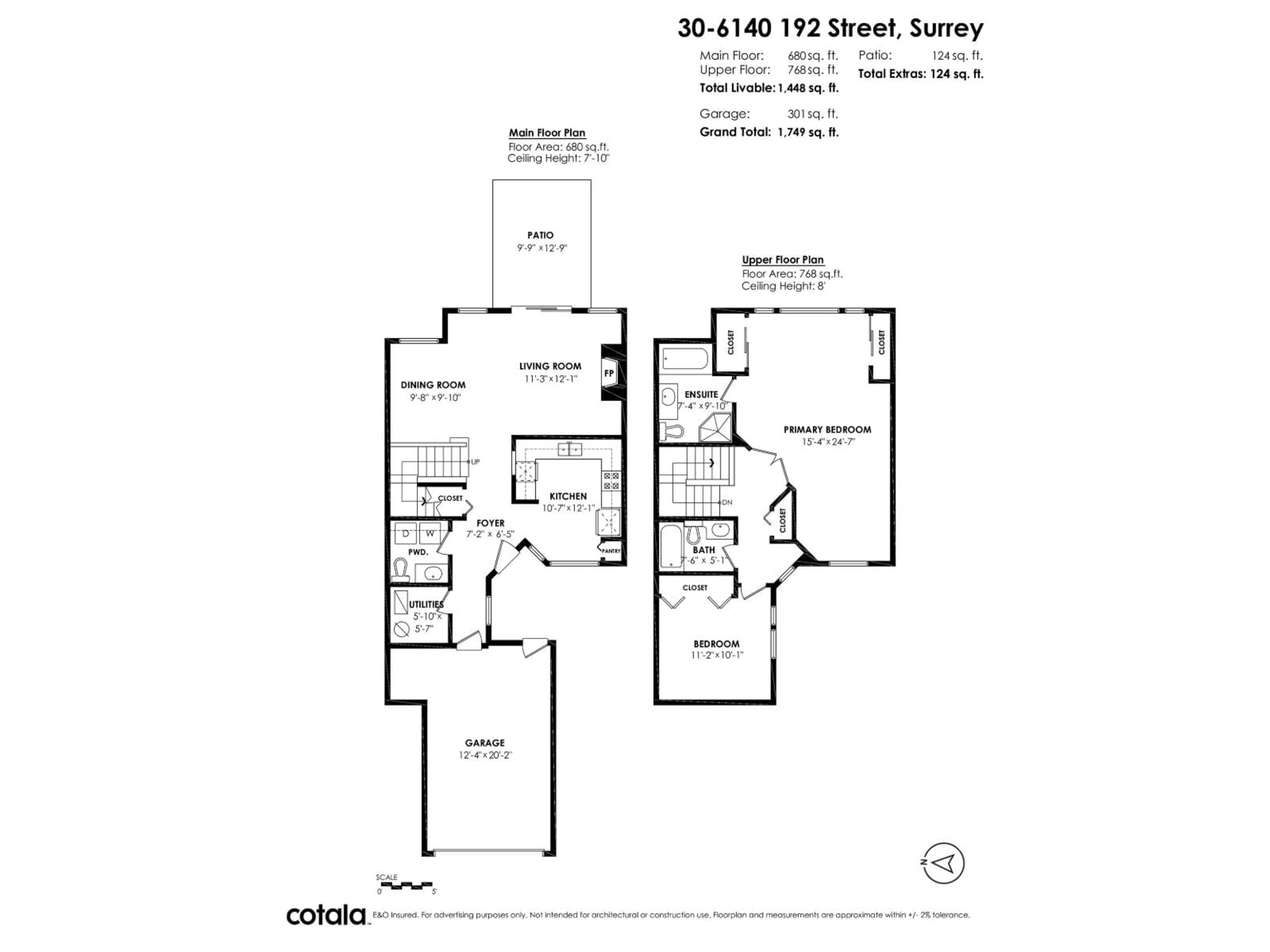 Floor plan for 30 - 6140 192 STREET, Surrey British Columbia V3S7V7