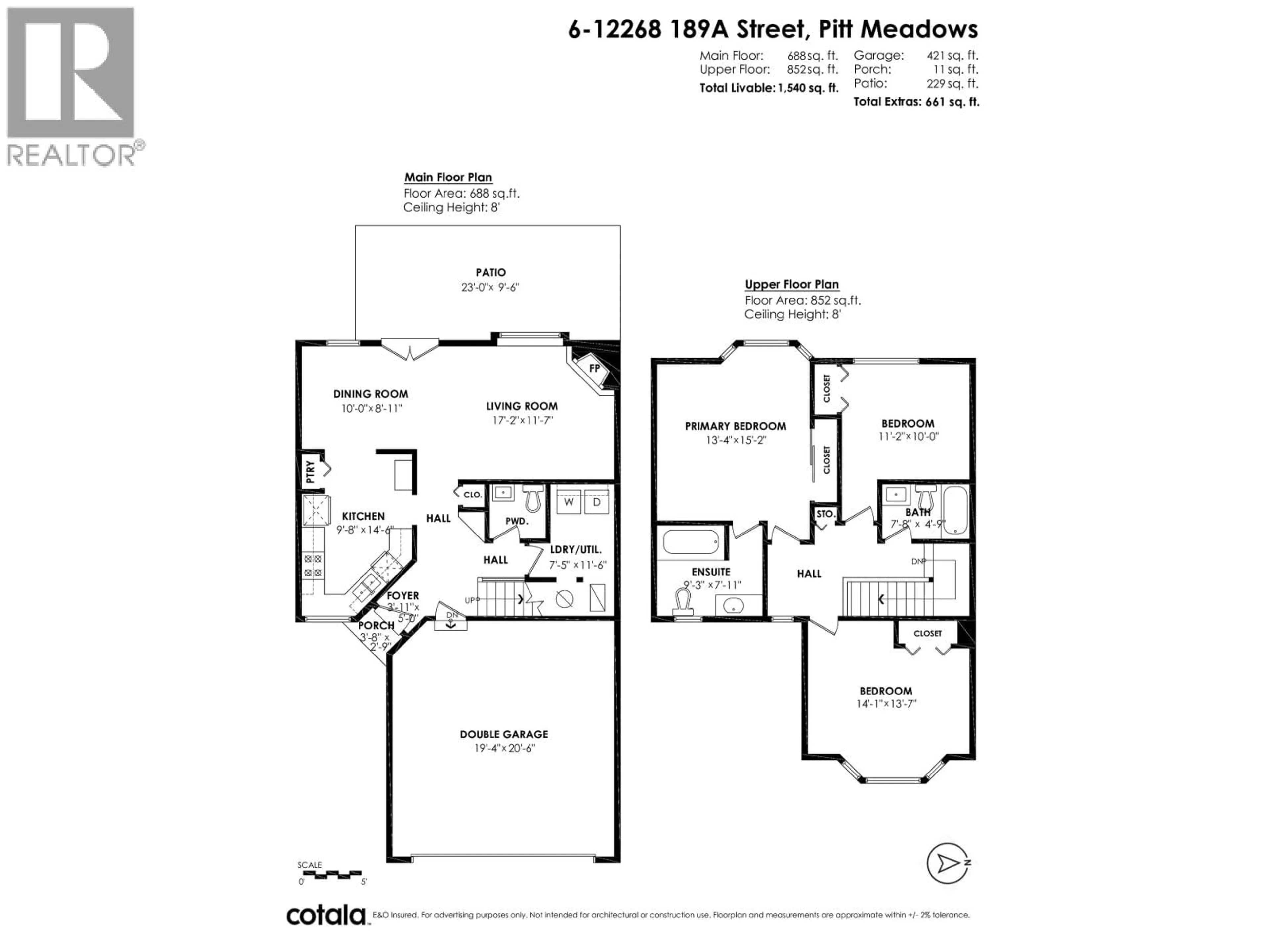 Floor plan for 6 - 12268 189A STREET, Pitt Meadows British Columbia V3Y2M7