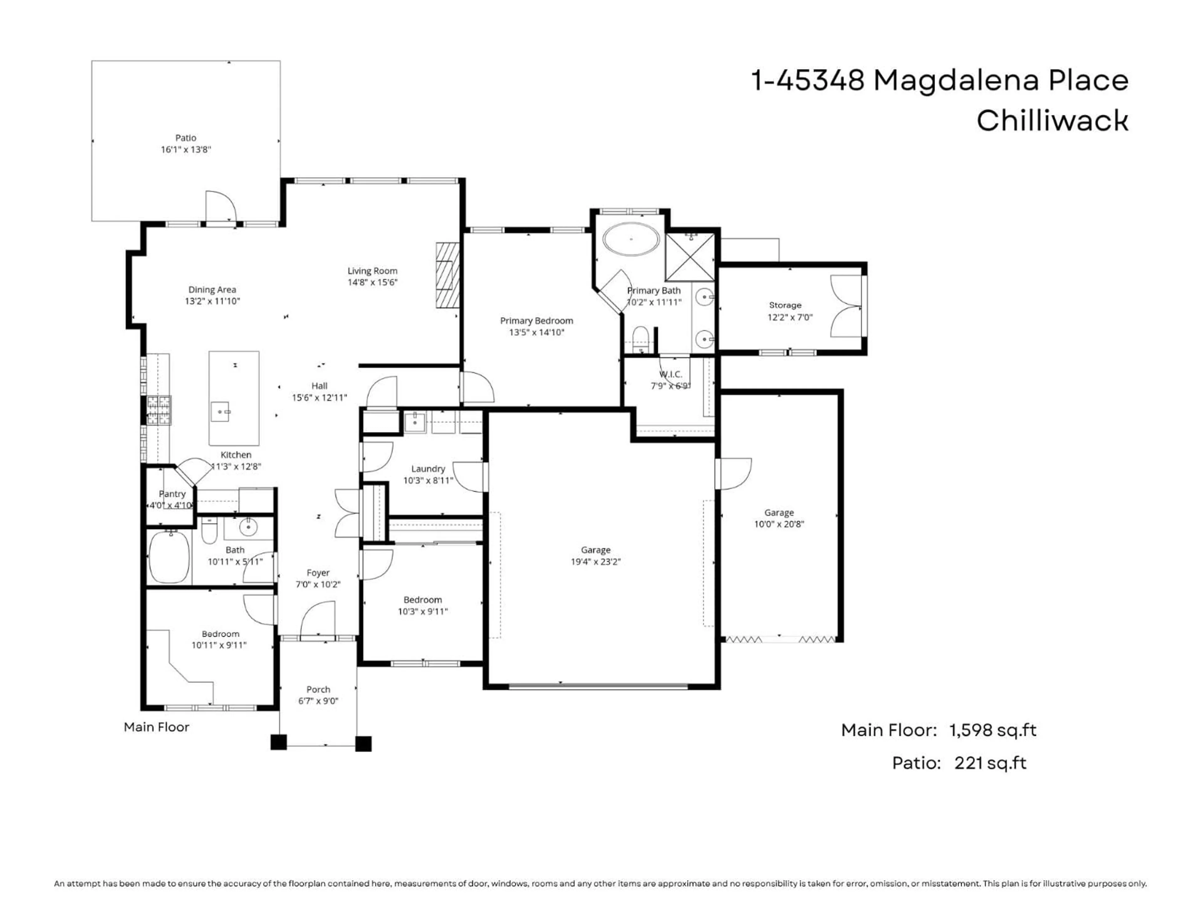 Floor plan for 1 - 45348 MAGDALENA PLACE, Cultus Lake British Columbia V2R0K7