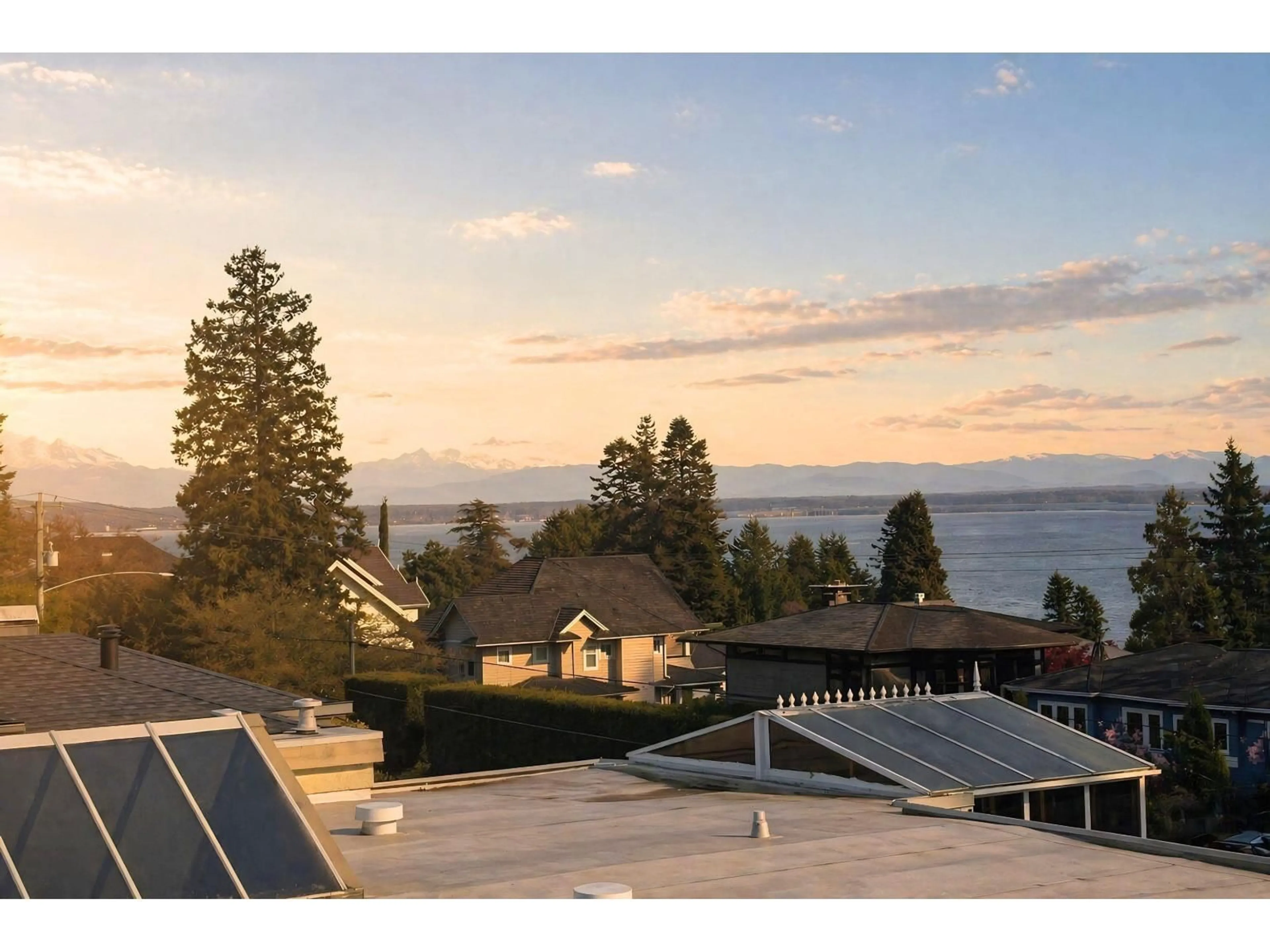 A pic from outside/outdoor area/front of a property/back of a property/a pic from drone, water/lake/river/ocean view for 13407 MARINE DRIVE, Surrey British Columbia V4A1G1