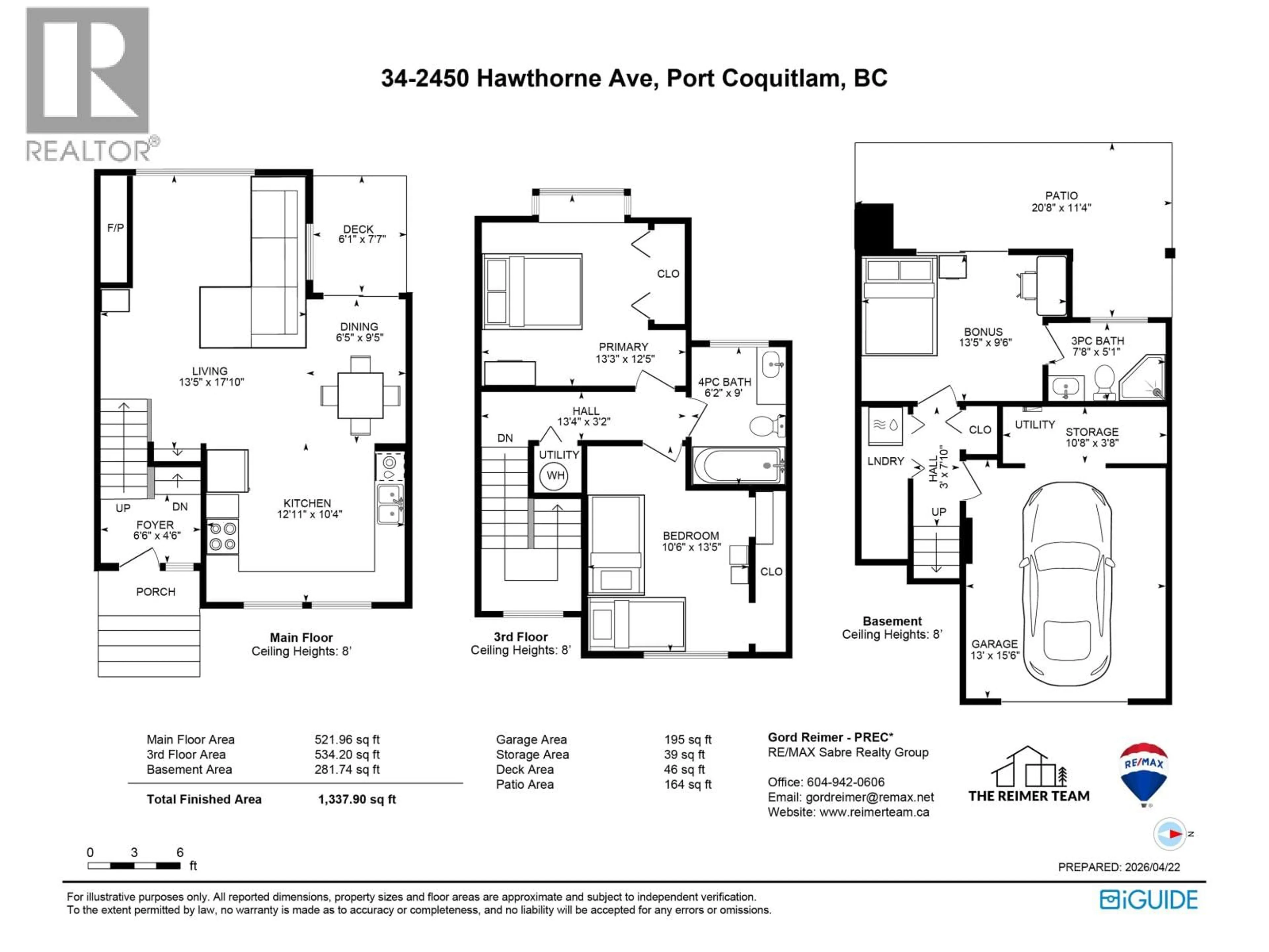Floor plan for 34 - 2450 HAWTHORNE AVENUE, Port Coquitlam British Columbia V3C6B3