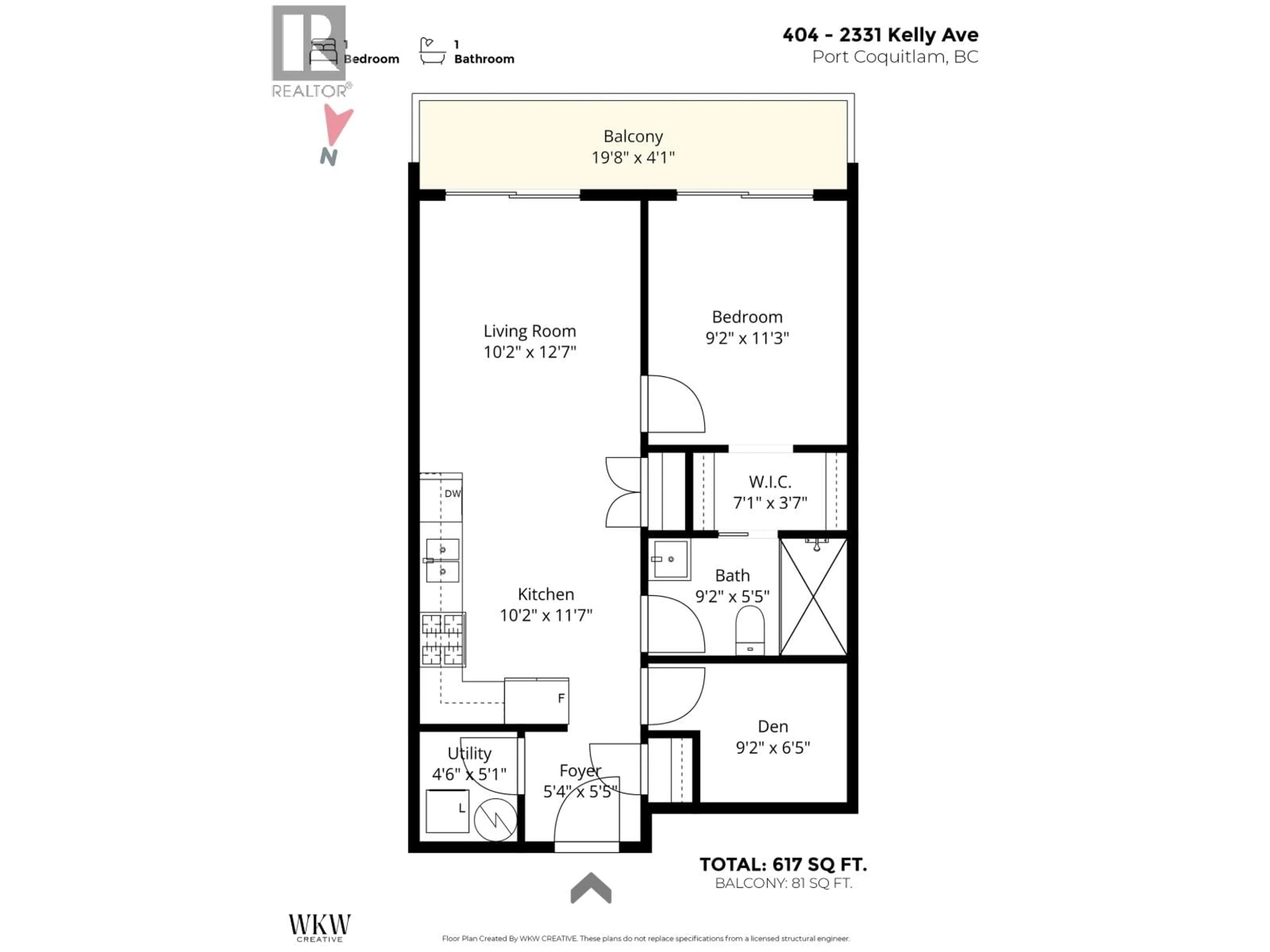 Floor plan for 404 - 2331 KELLY AVENUE, Port Coquitlam British Columbia V3C0T4