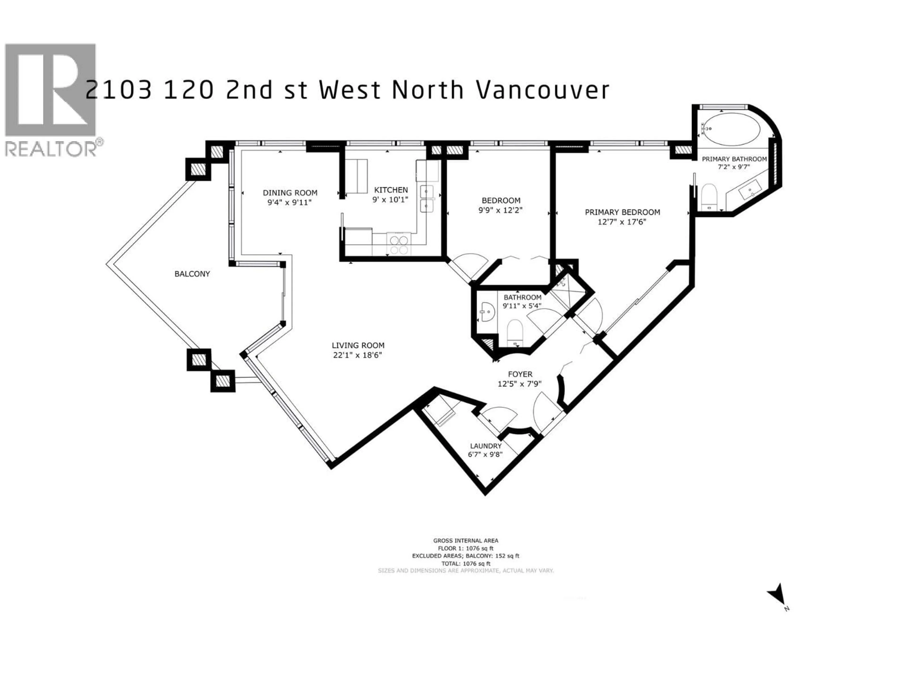Floor plan for 2103 - 120 2ND STREET, North Vancouver British Columbia V7M1C3