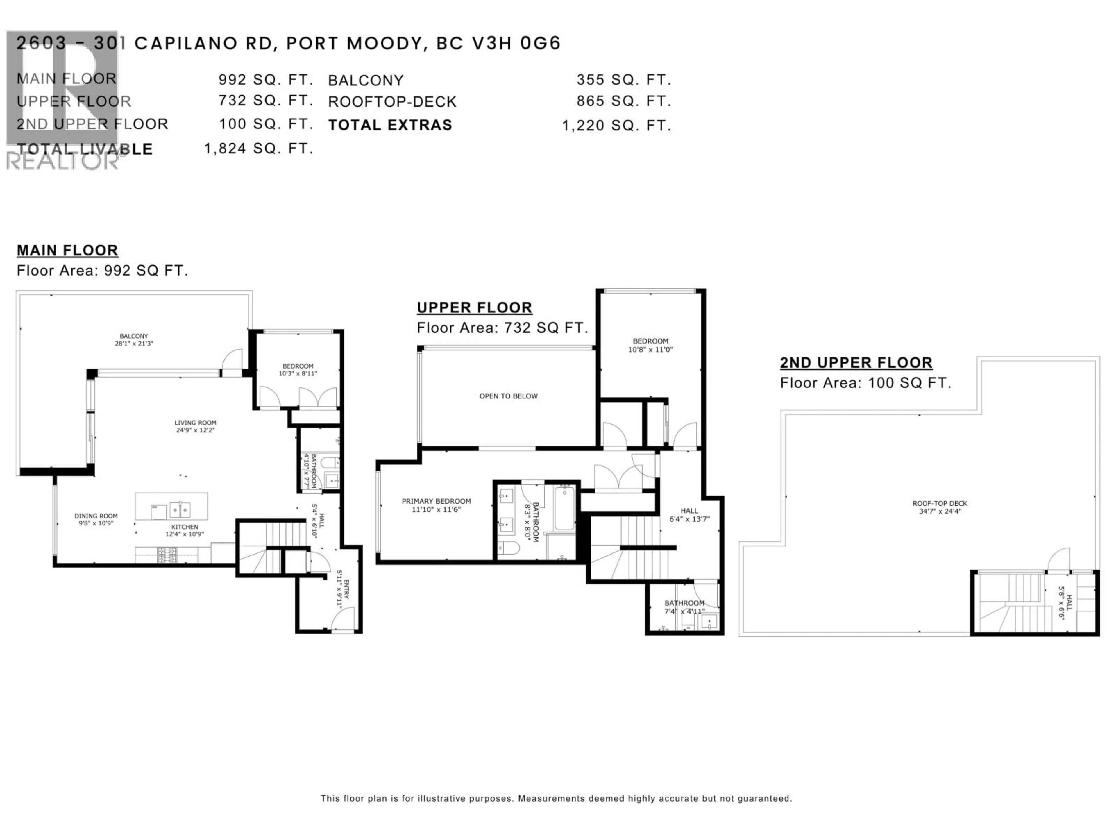 Floor plan for 2603 - 301 CAPILANO ROAD, Port Moody British Columbia V3H0G6