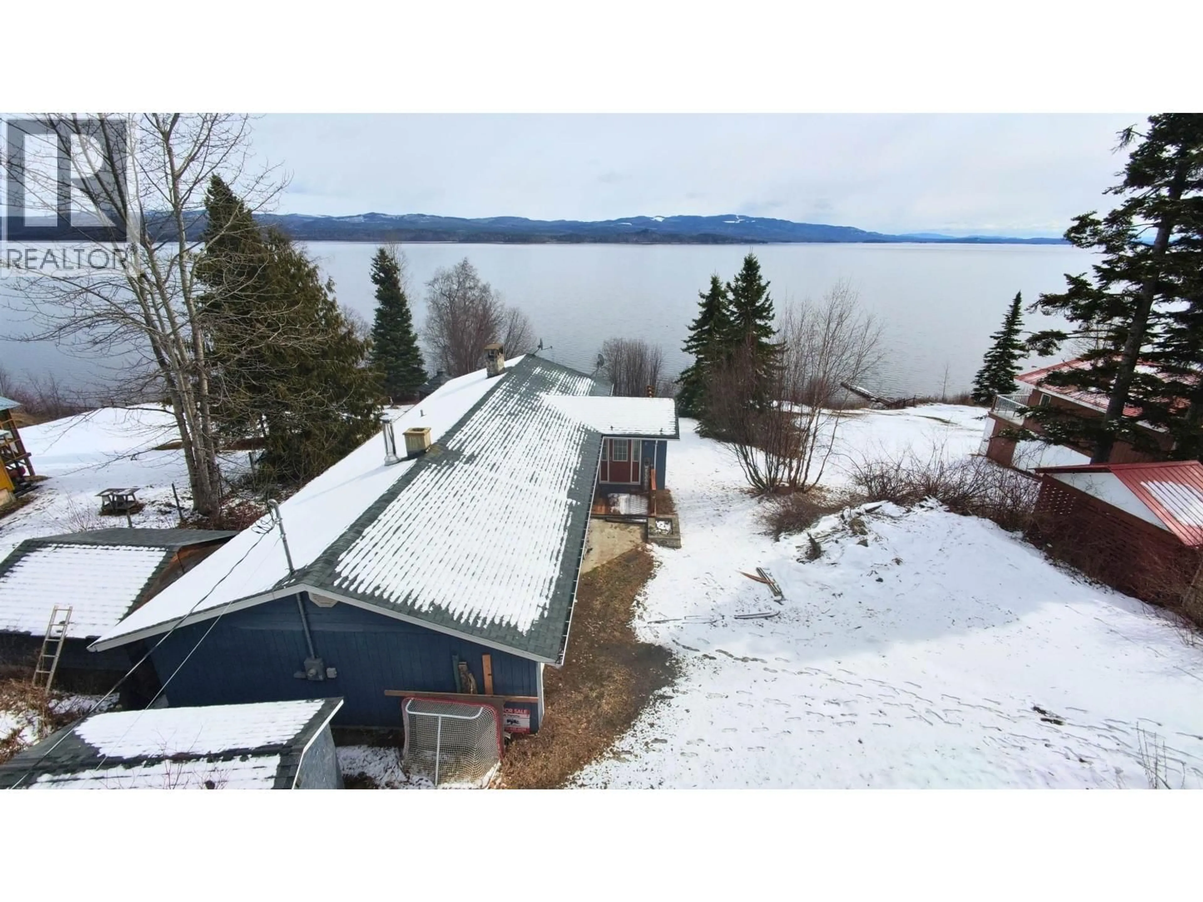 A pic from outside/outdoor area/front of a property/back of a property/a pic from drone, water/lake/river/ocean view for 54384 118 HIGHWAY, Granisle British Columbia V0J1W0