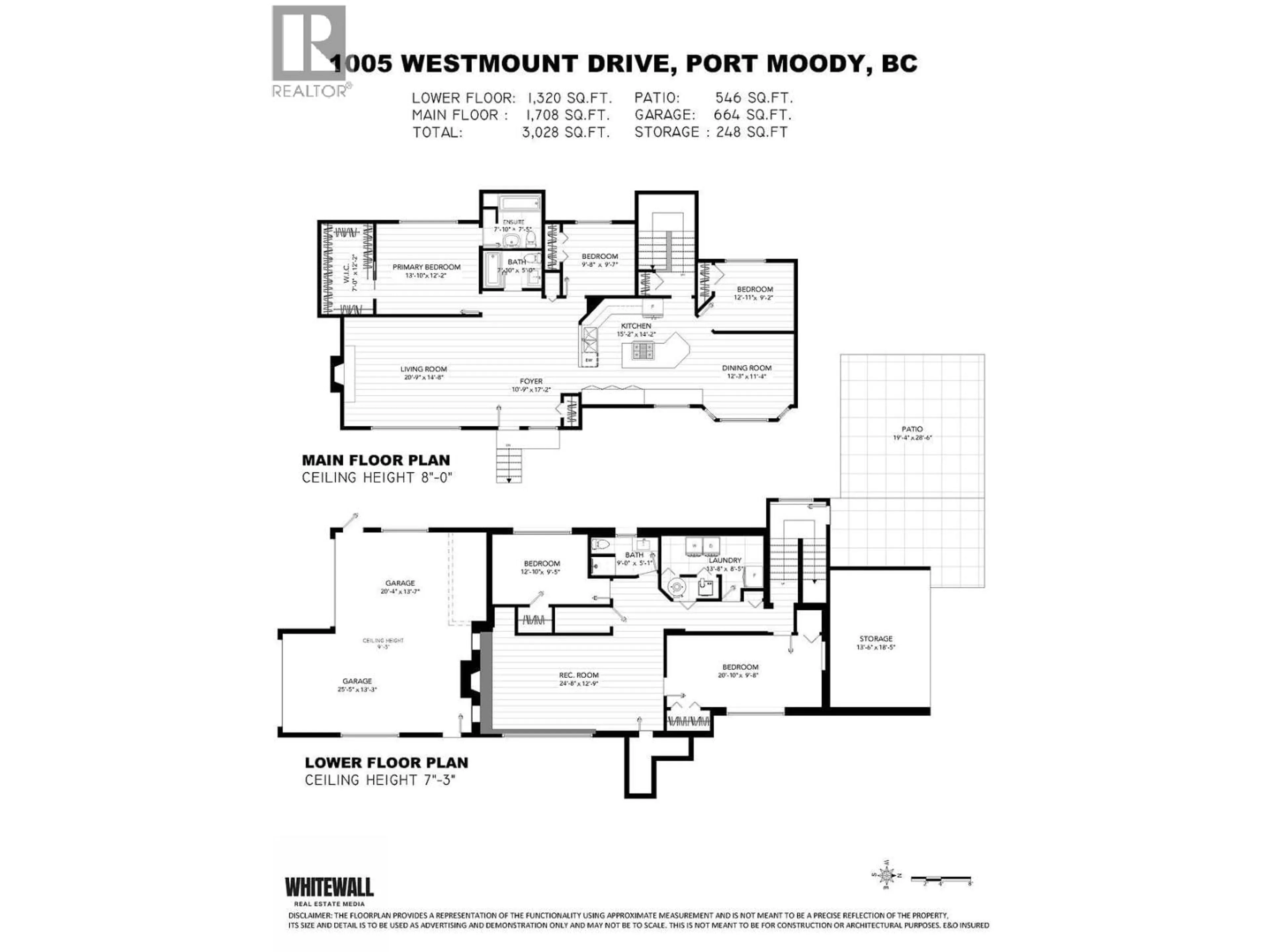 Floor plan for 1005 WESTMOUNT DRIVE, Port Moody British Columbia V3H1L1