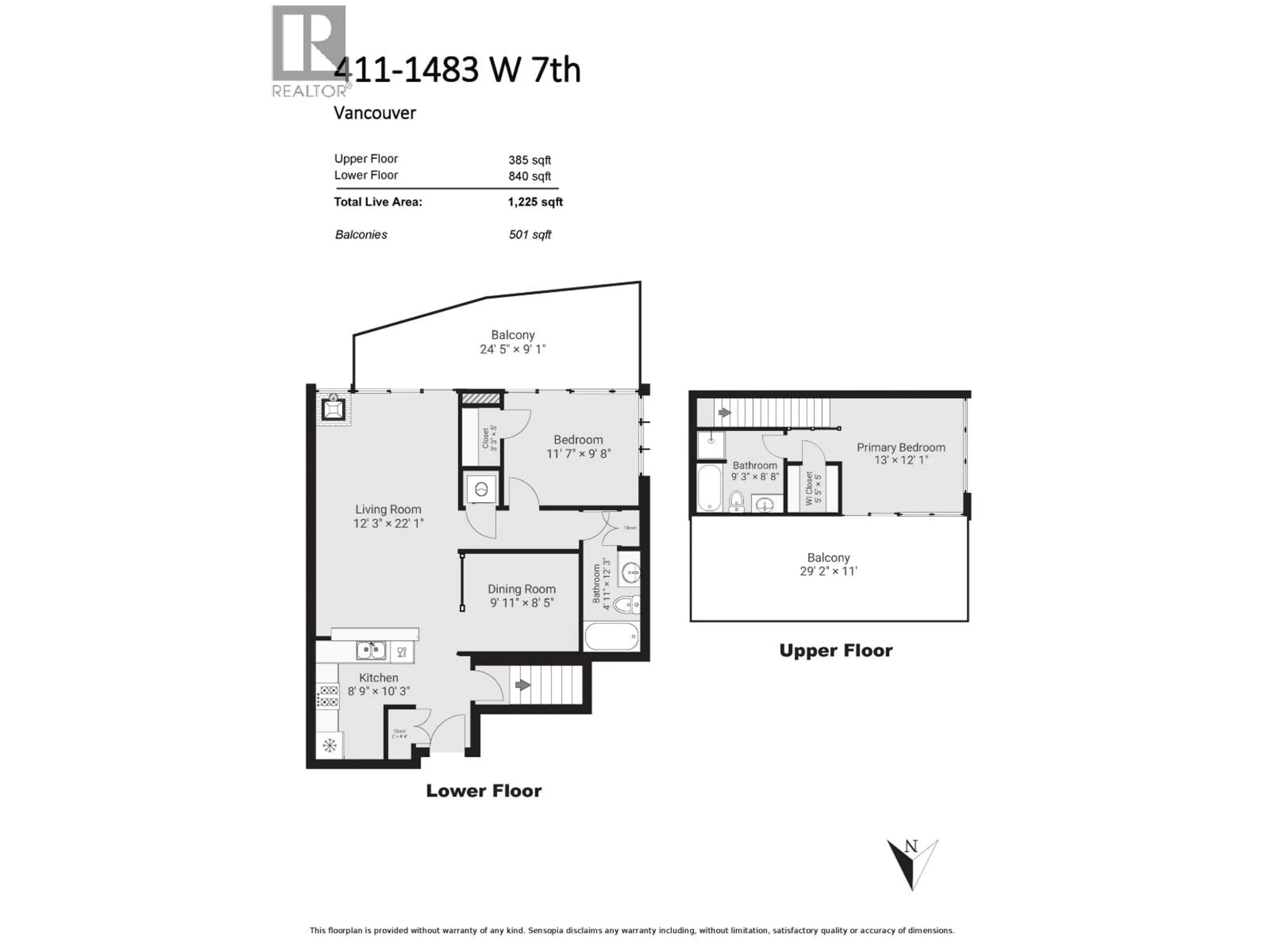 Floor plan for 411 - 1483 7TH AVENUE, Vancouver British Columbia V6H4H6