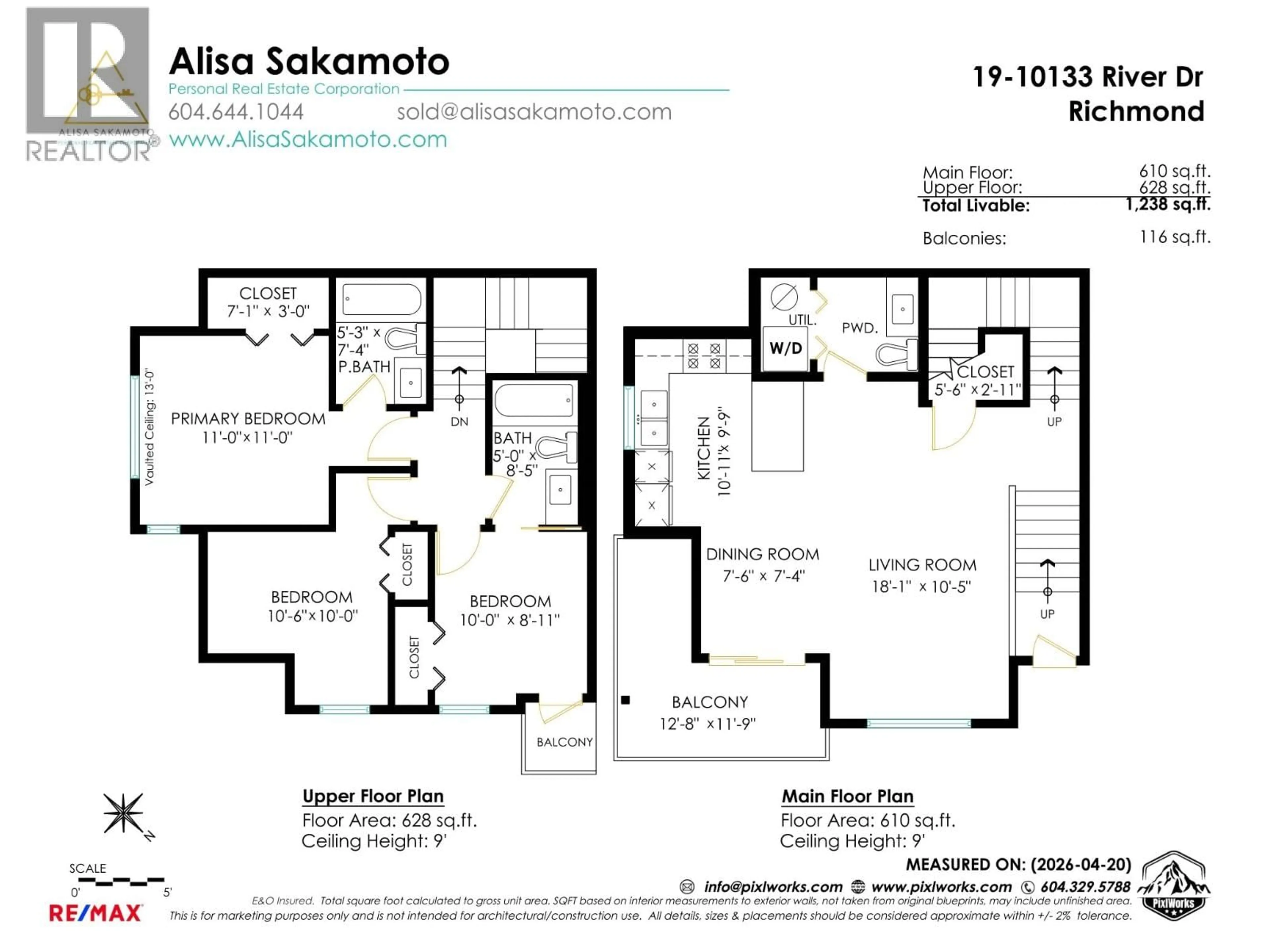 Floor plan for 19 - 10133 RIVER DRIVE, Richmond British Columbia V6X0K8