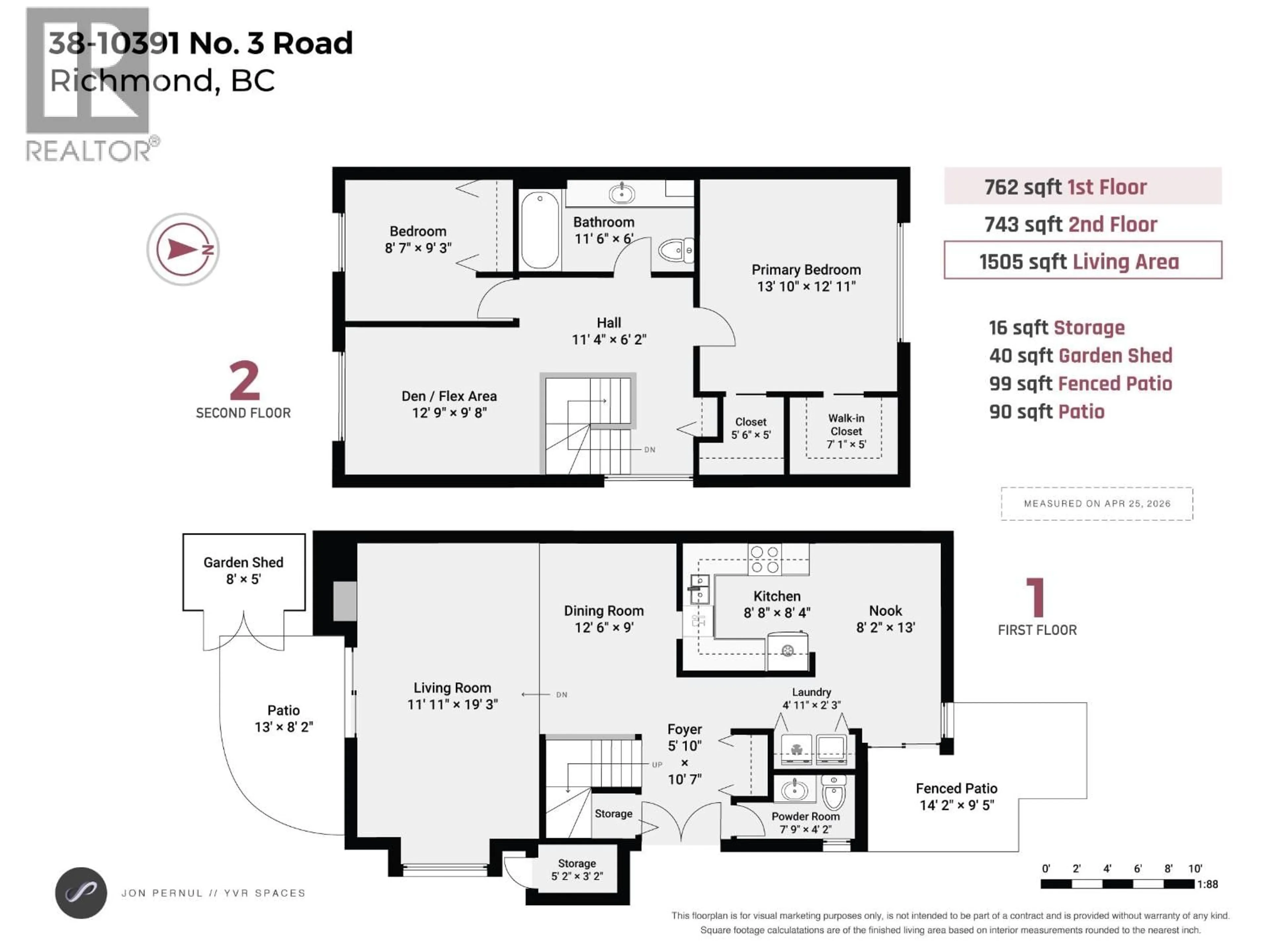 Floor plan for 38 - 10391 NO. 3 ROAD, Richmond British Columbia V7A4V2