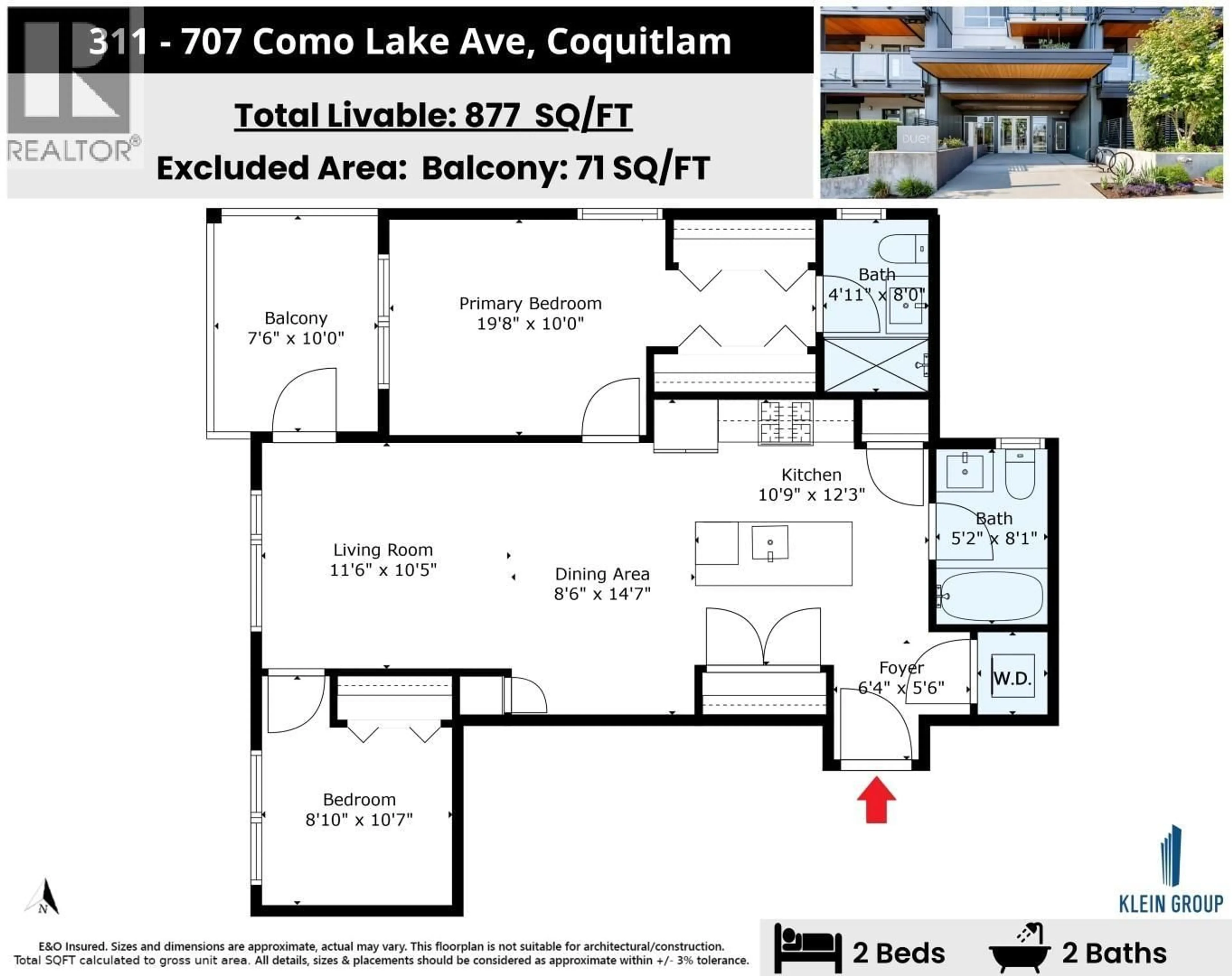 Floor plan for 311 - 707 COMO LAKE AVENUE, Coquitlam British Columbia V3J0J5