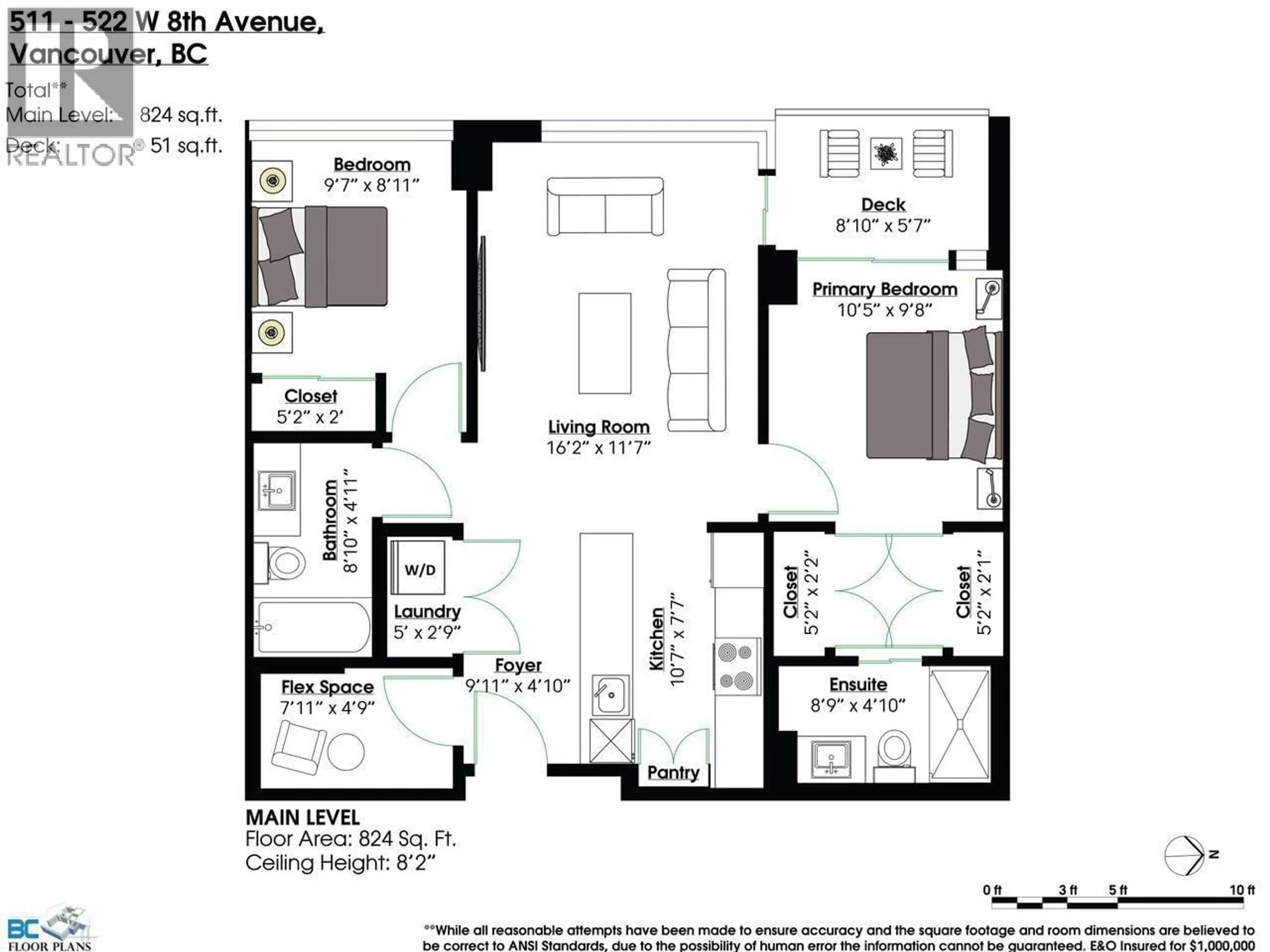 Floor plan for 511 - 522 8TH AVENUE, Vancouver British Columbia V5Z0A9
