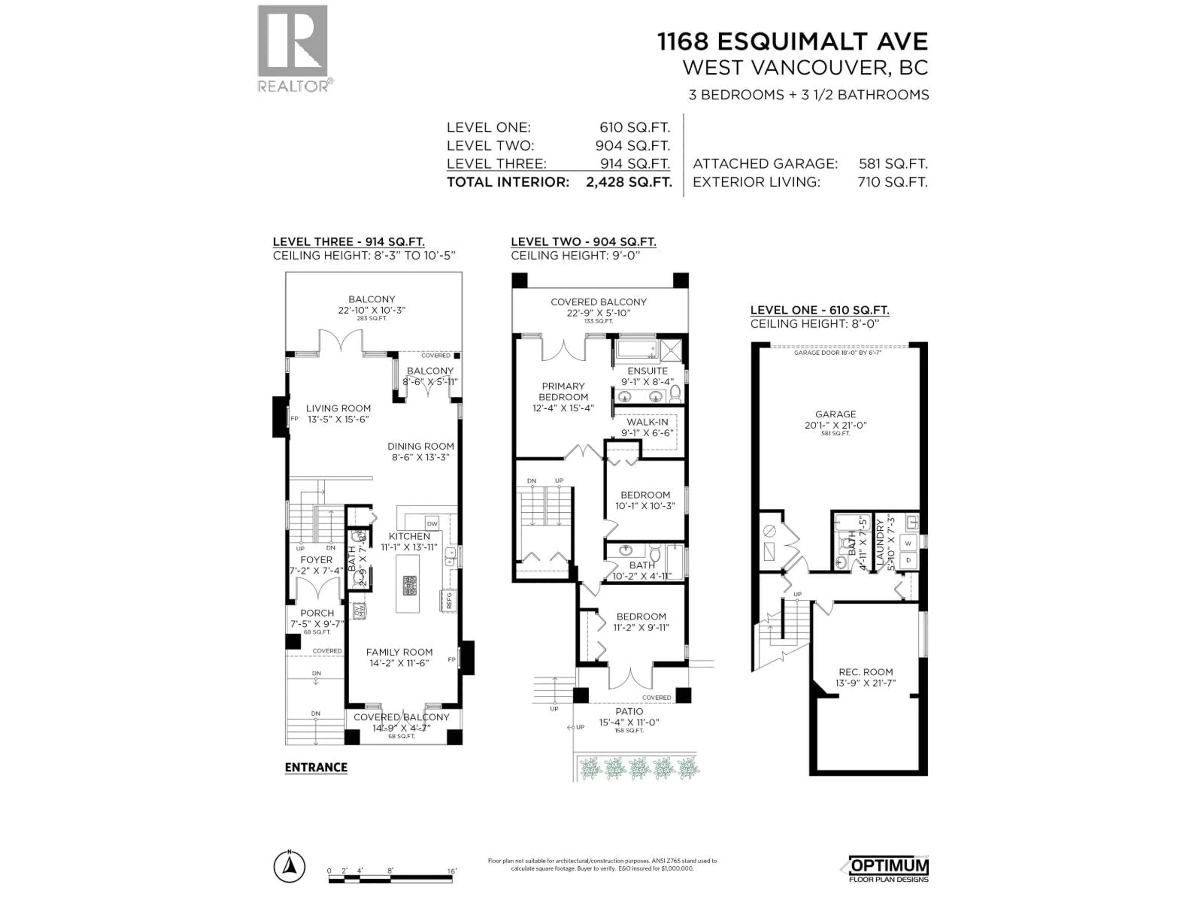 Floor plan for 1168 ESQUIMALT AVENUE, West Vancouver British Columbia V7T1K1
