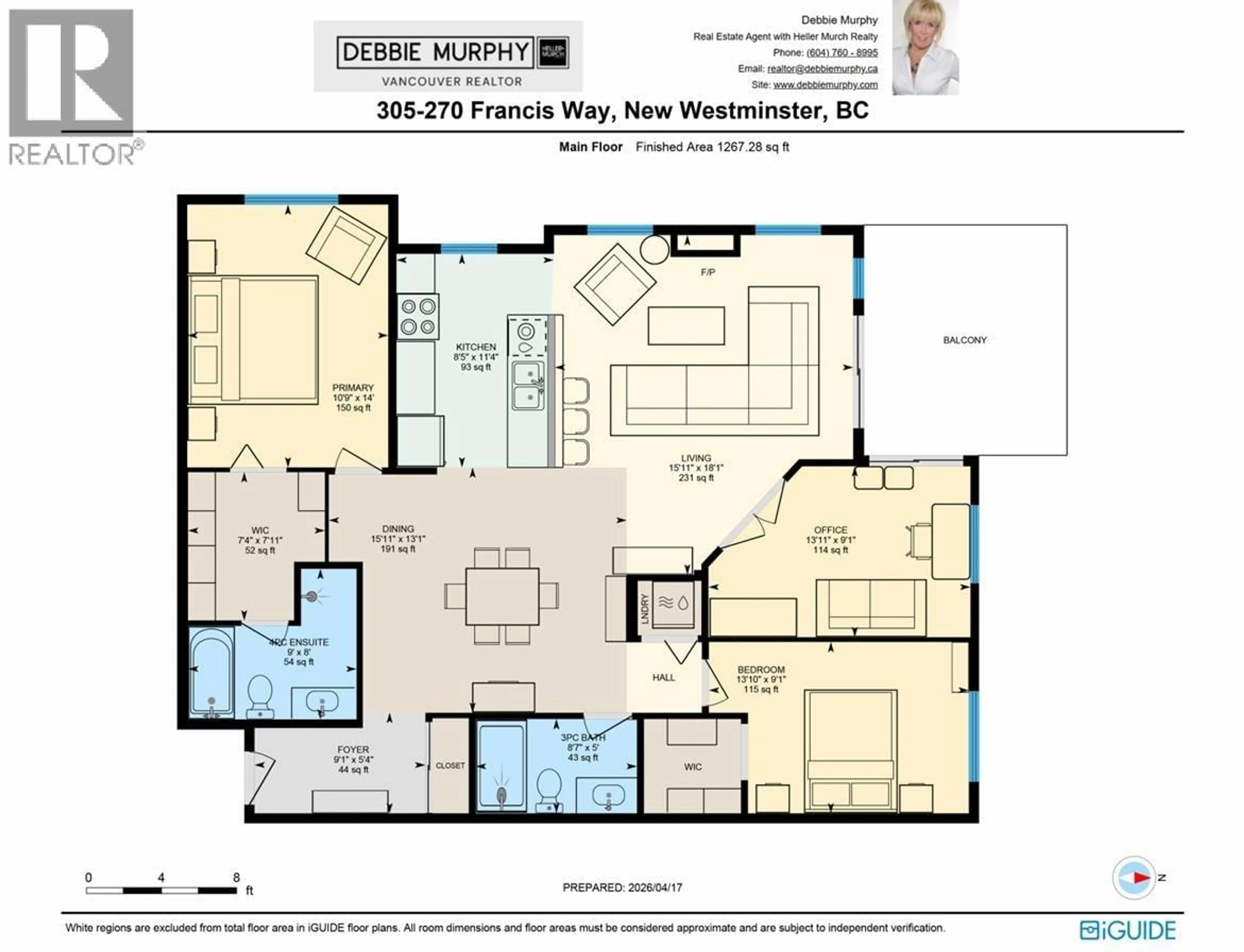 Floor plan for 305 - 270 FRANCIS WAY, New Westminster British Columbia V3L0C3
