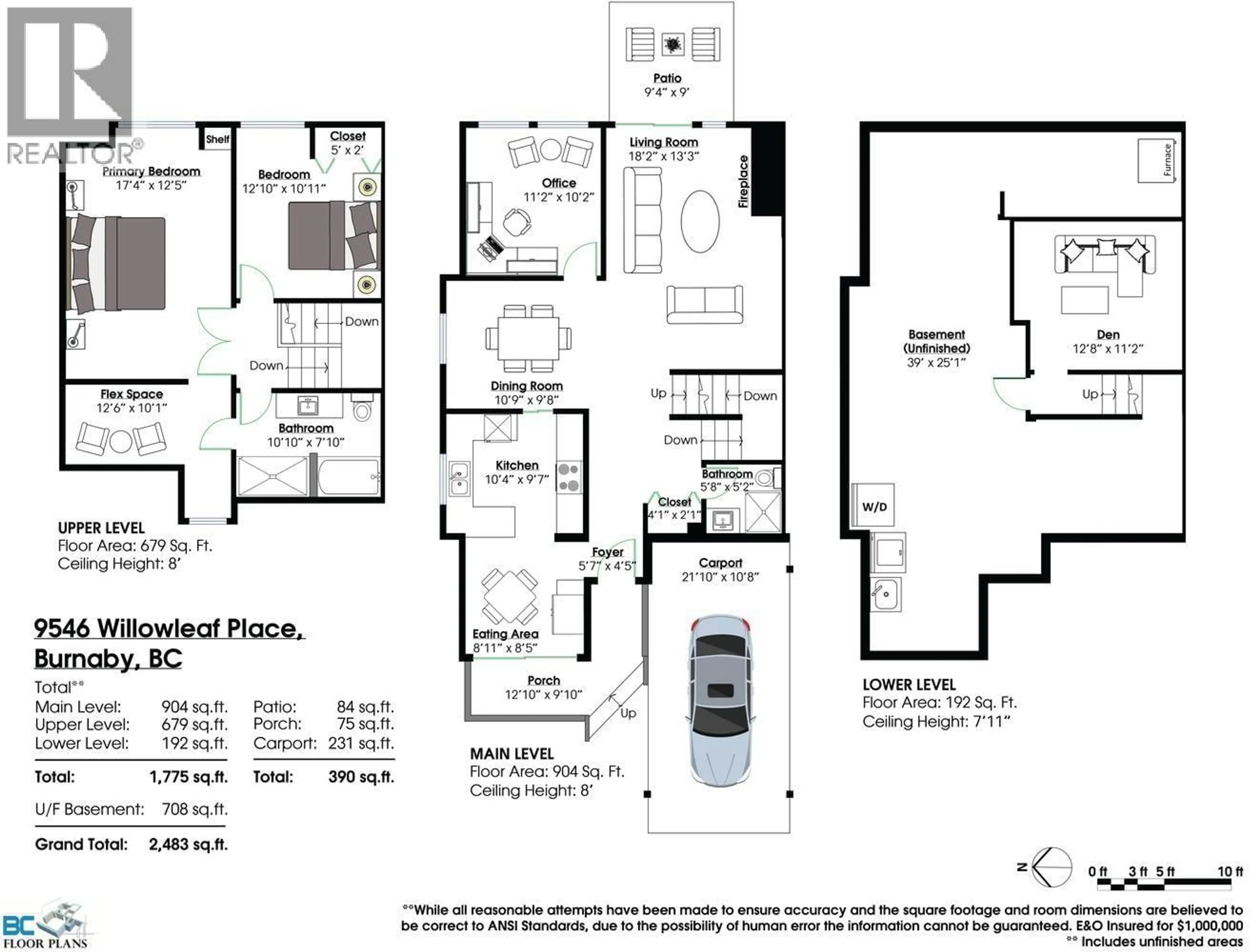 Floor plan for 9546 WILLOWLEAF PLACE, Burnaby British Columbia V5A4A5