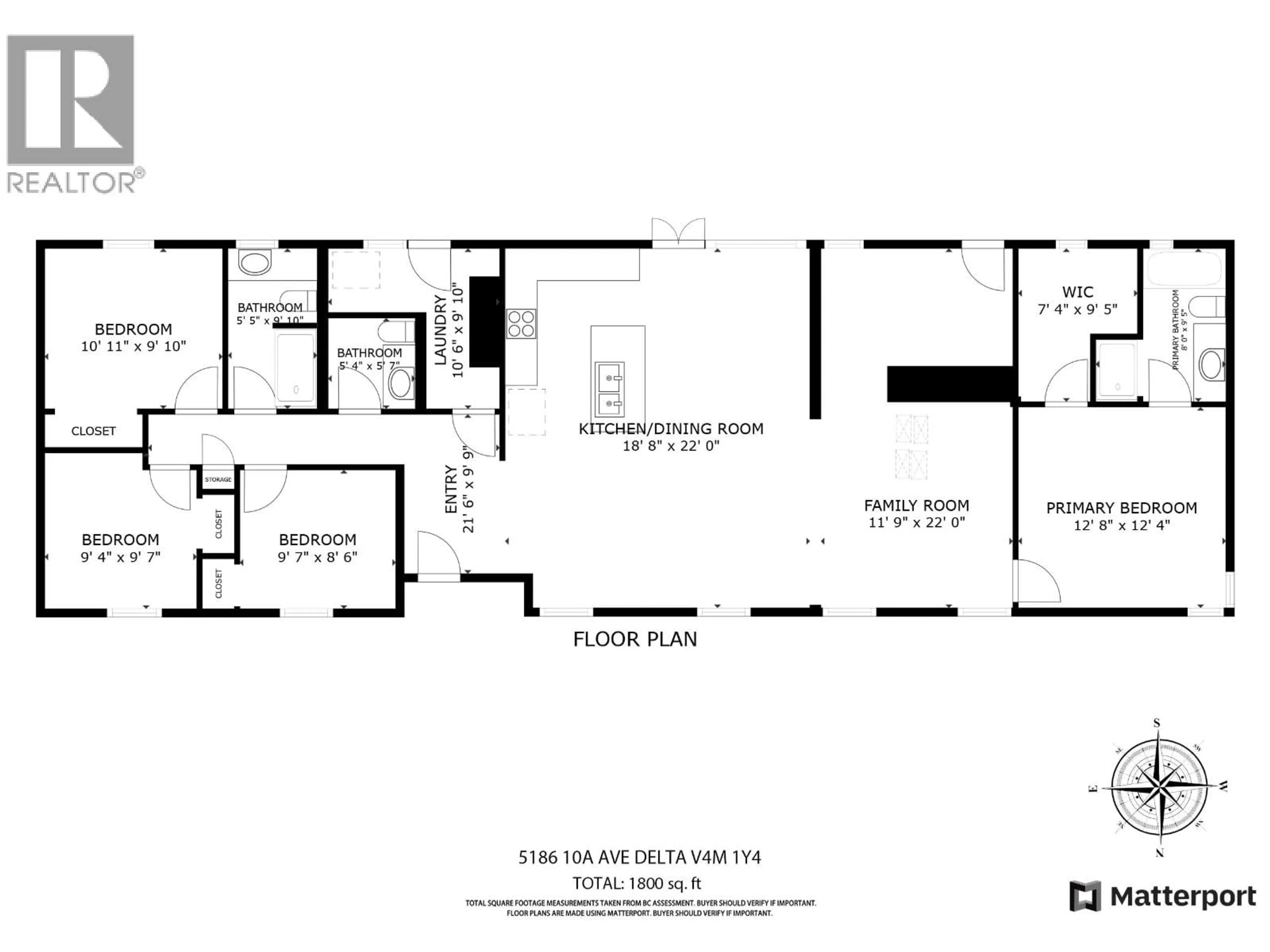 Floor plan for 5186 10A AVENUE, Delta British Columbia V4M1Y4
