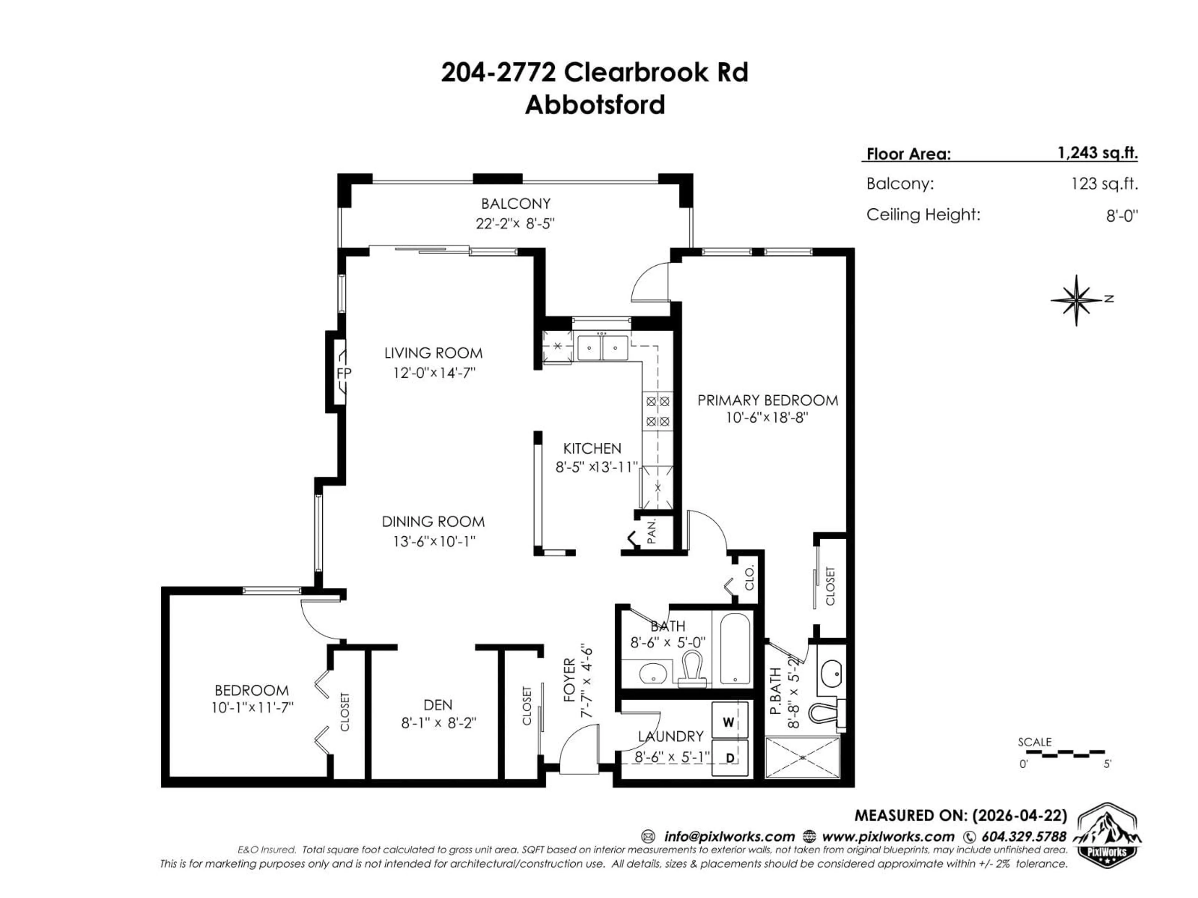 Floor plan for 204 - 2772 CLEARBROOK ROAD, Abbotsford British Columbia V2T6N6