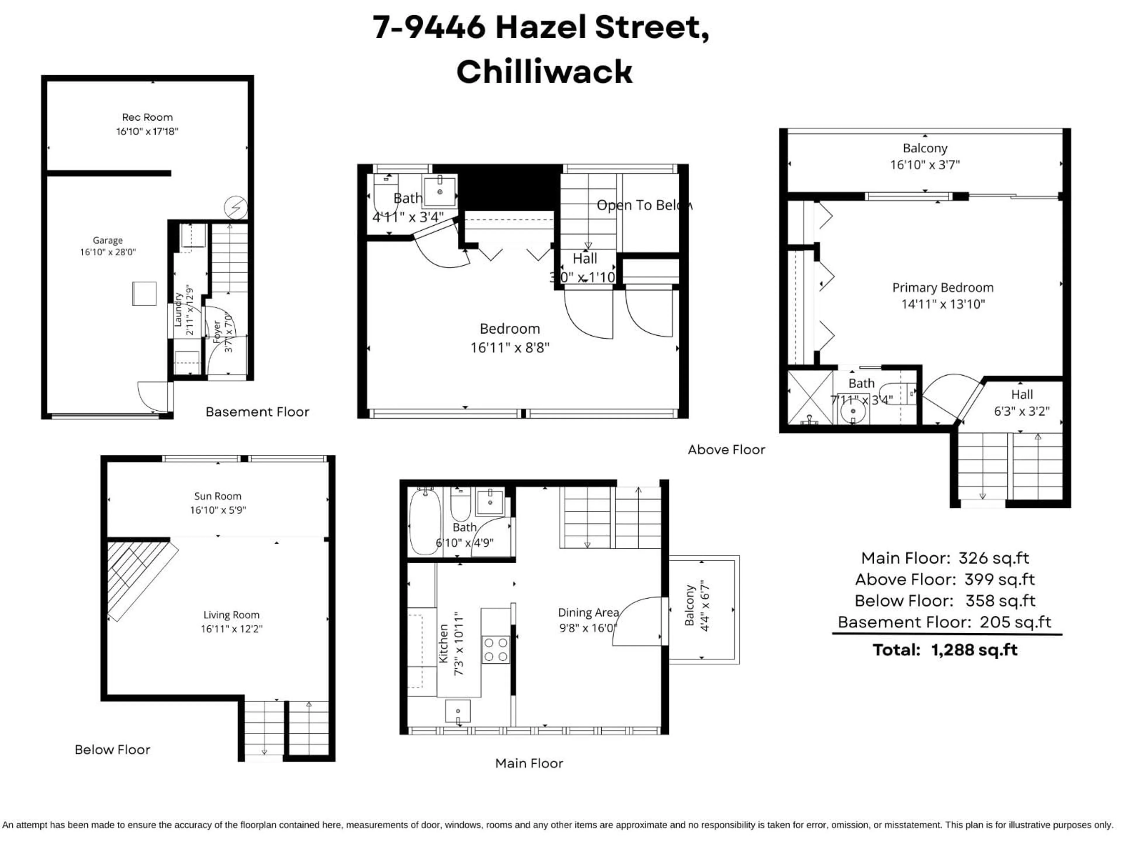 Floor plan for 7 - 9446 HAZEL STREET, Chilliwack British Columbia V2P5N1
