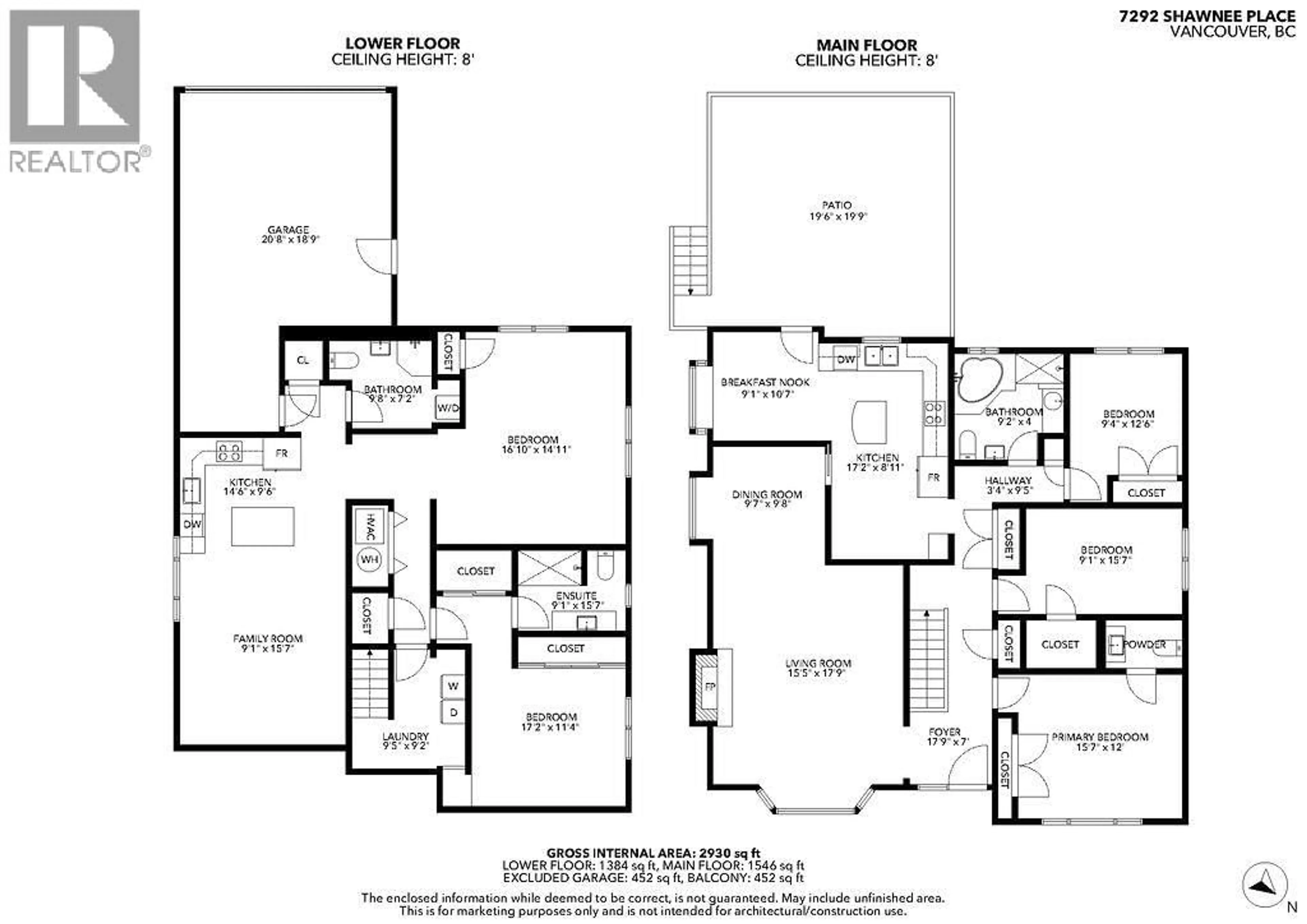 Floor plan for 7292 SHAWNEE PLACE, Vancouver British Columbia V5S2Z1